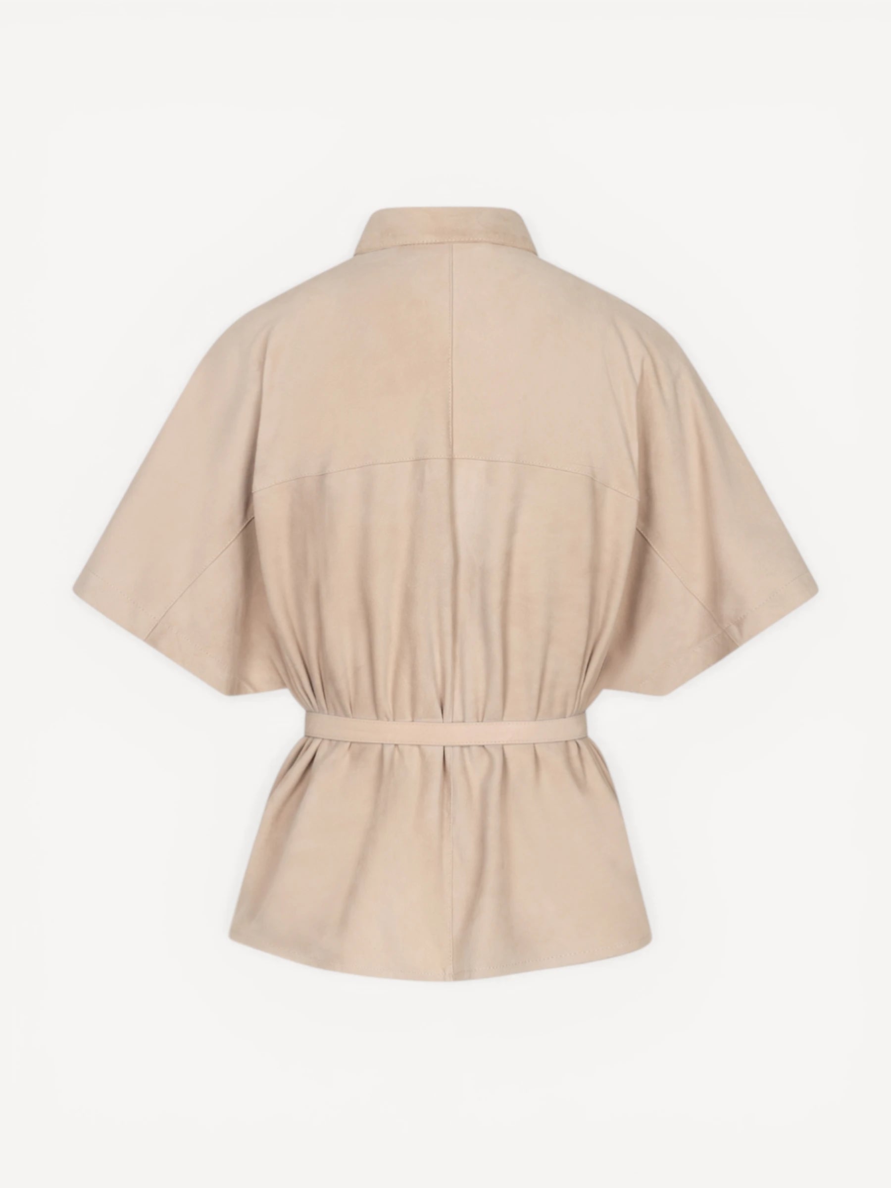 Blaire Suede Blouse - Ostra Beige