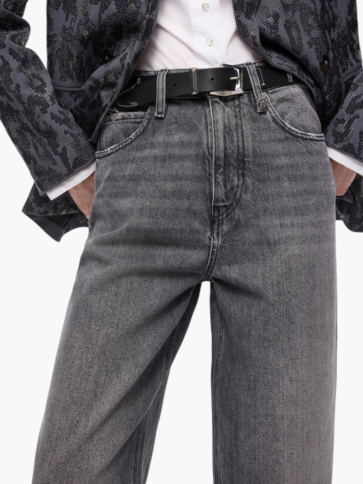 PINKO Estelle Egg Broek - Donkergrijs