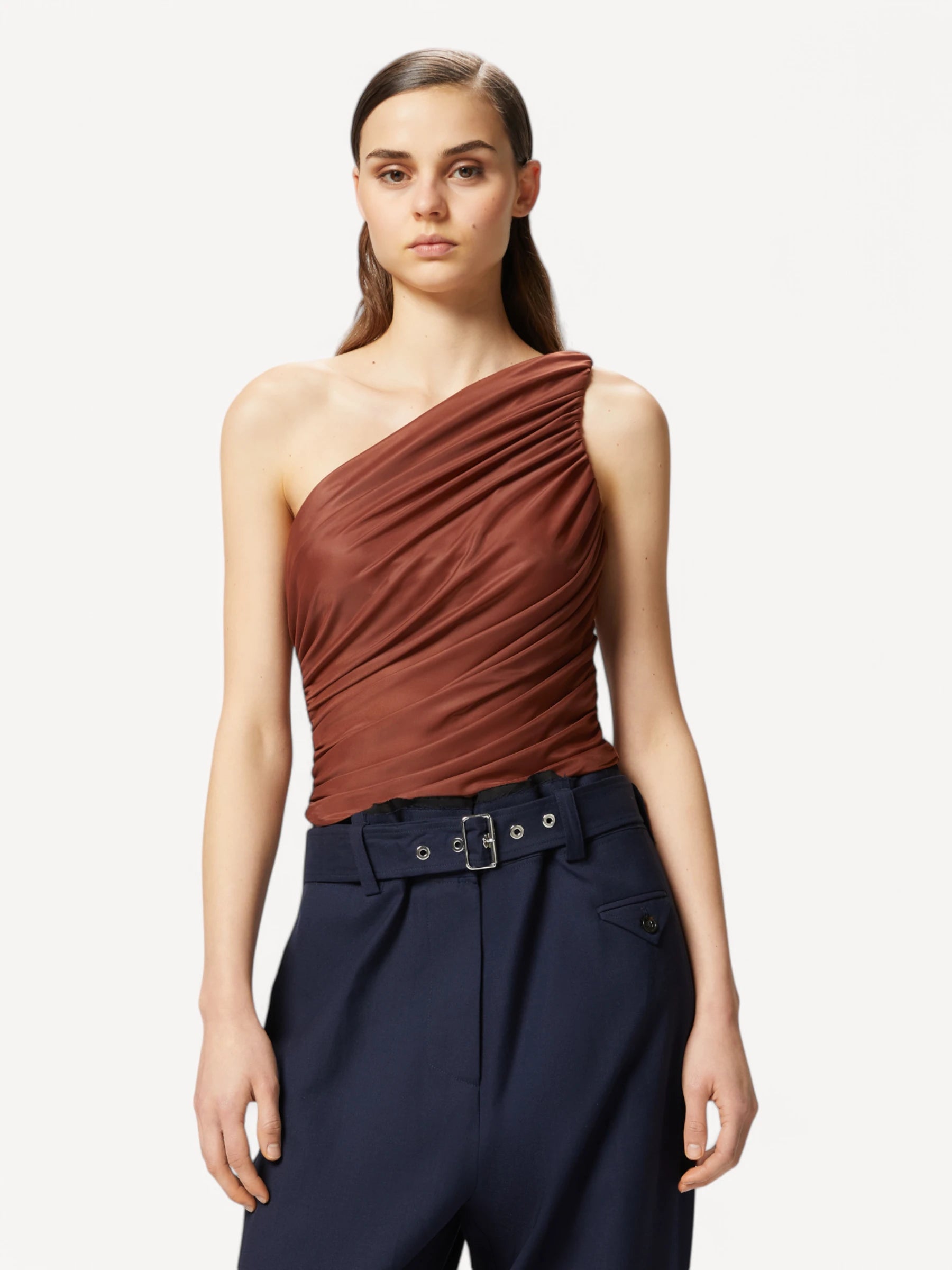 One-Shoulder Top- Bruin
