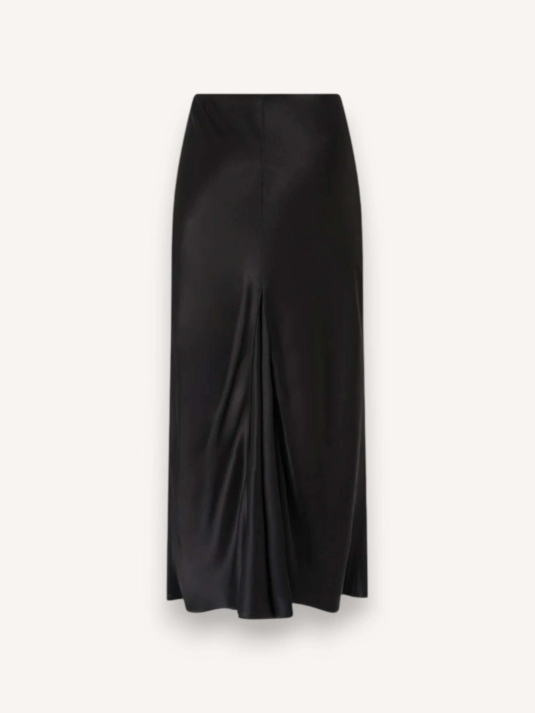 Satin Midi Skirt - Zwart