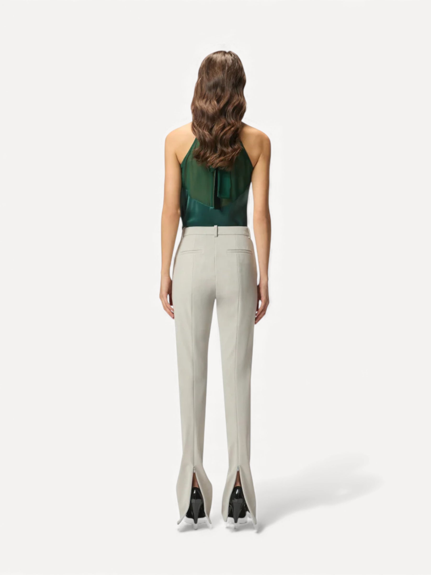 Long Trousers With Rear Zip - Lichtgrijs