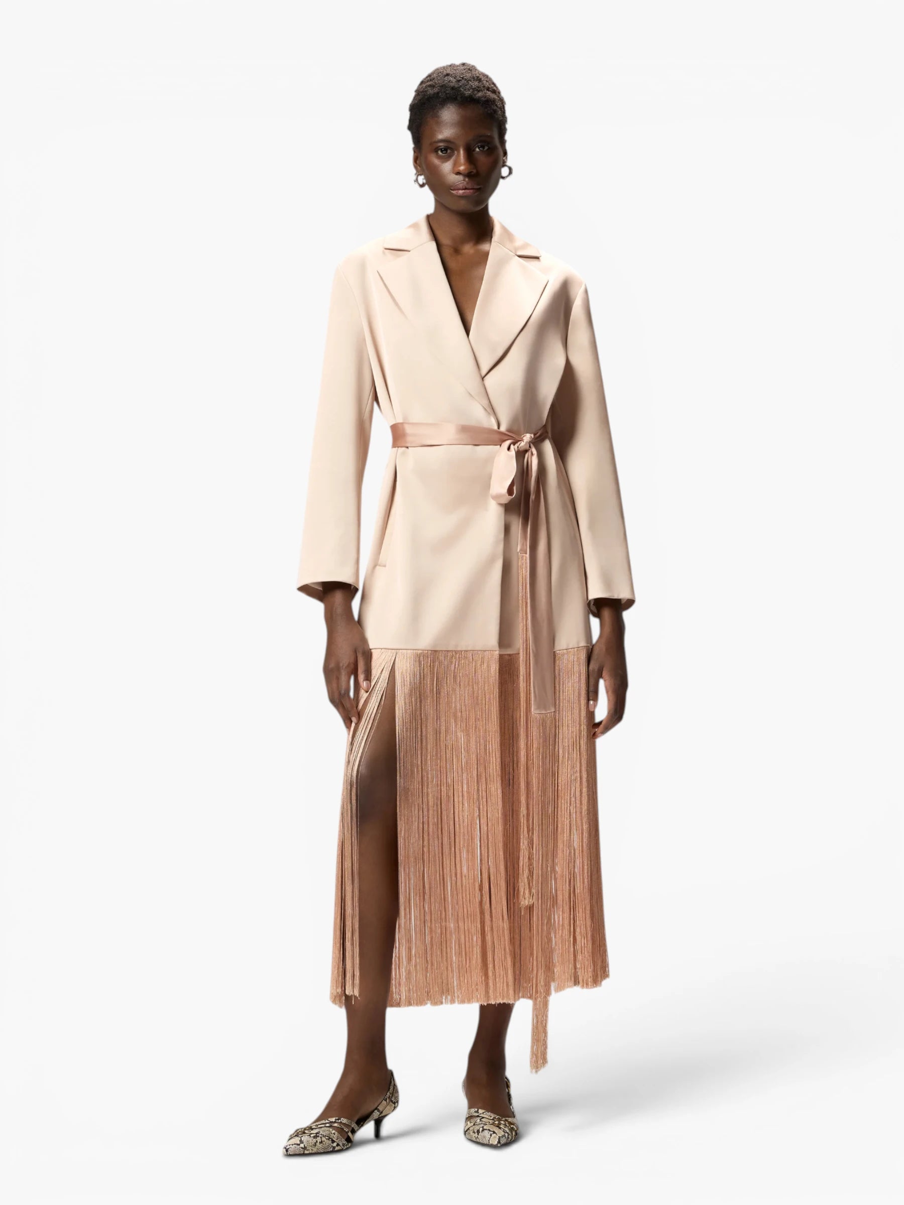 Ribes Trench Satin Jurk - Roze
