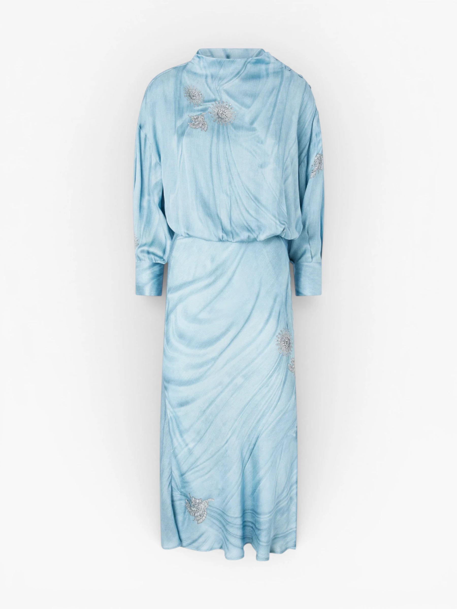 Fluid midi dress - Azure