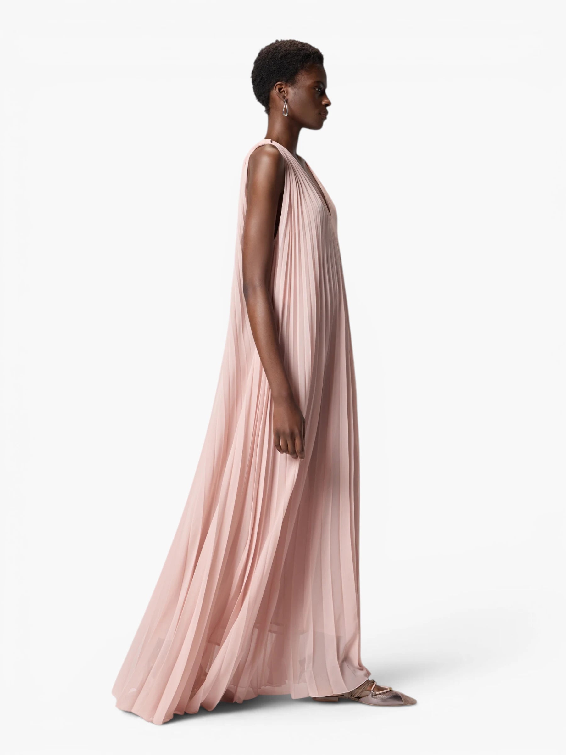 Long Pleated Dress - Oud Roze