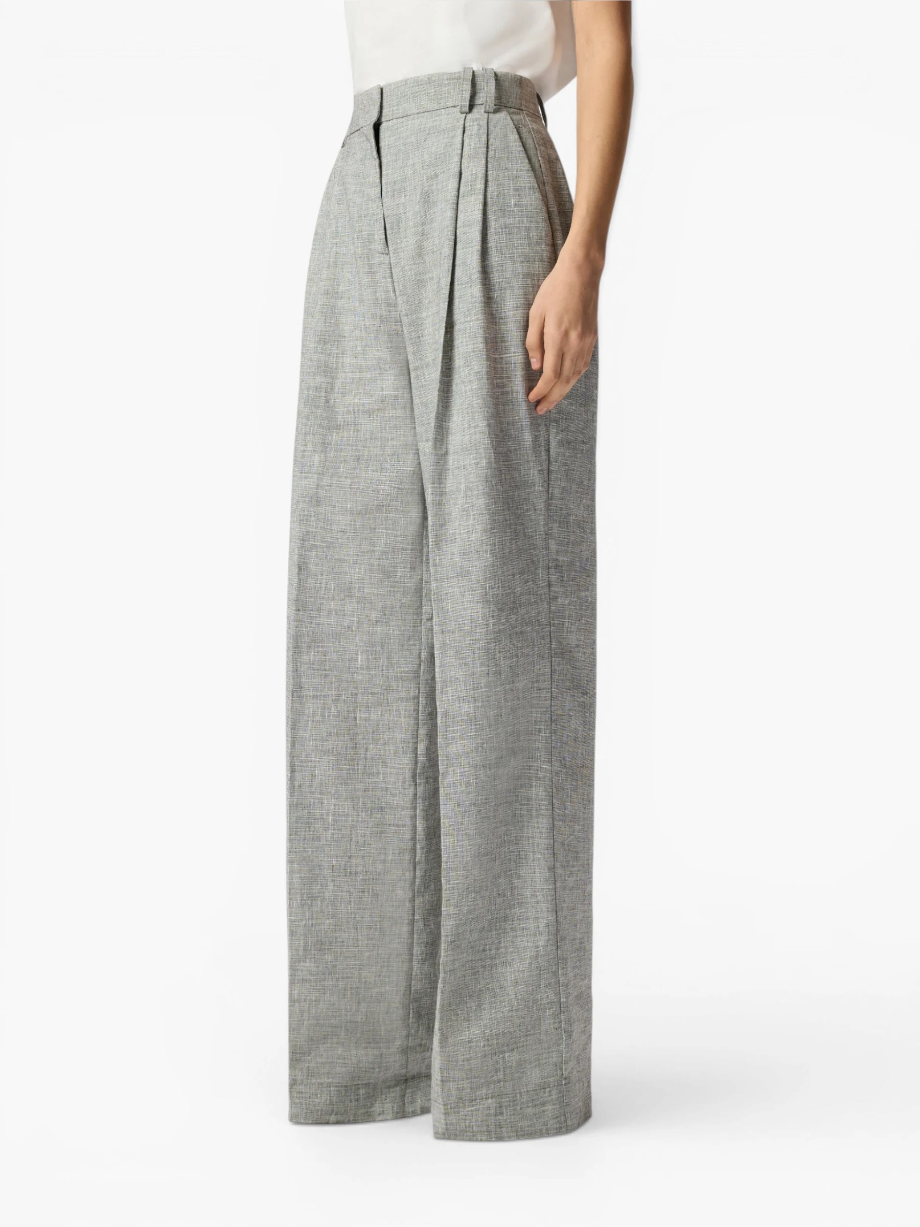 Slub trousers - Black/White