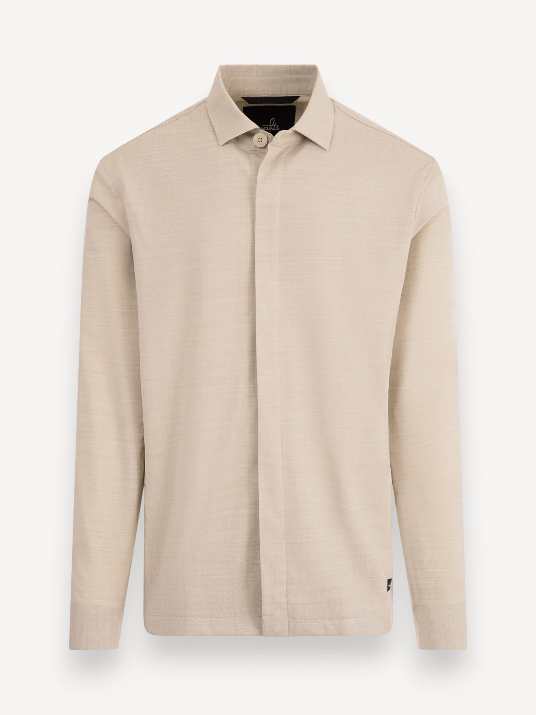 Morrison Wool/Stretch Overshirt - Light Sand Melange