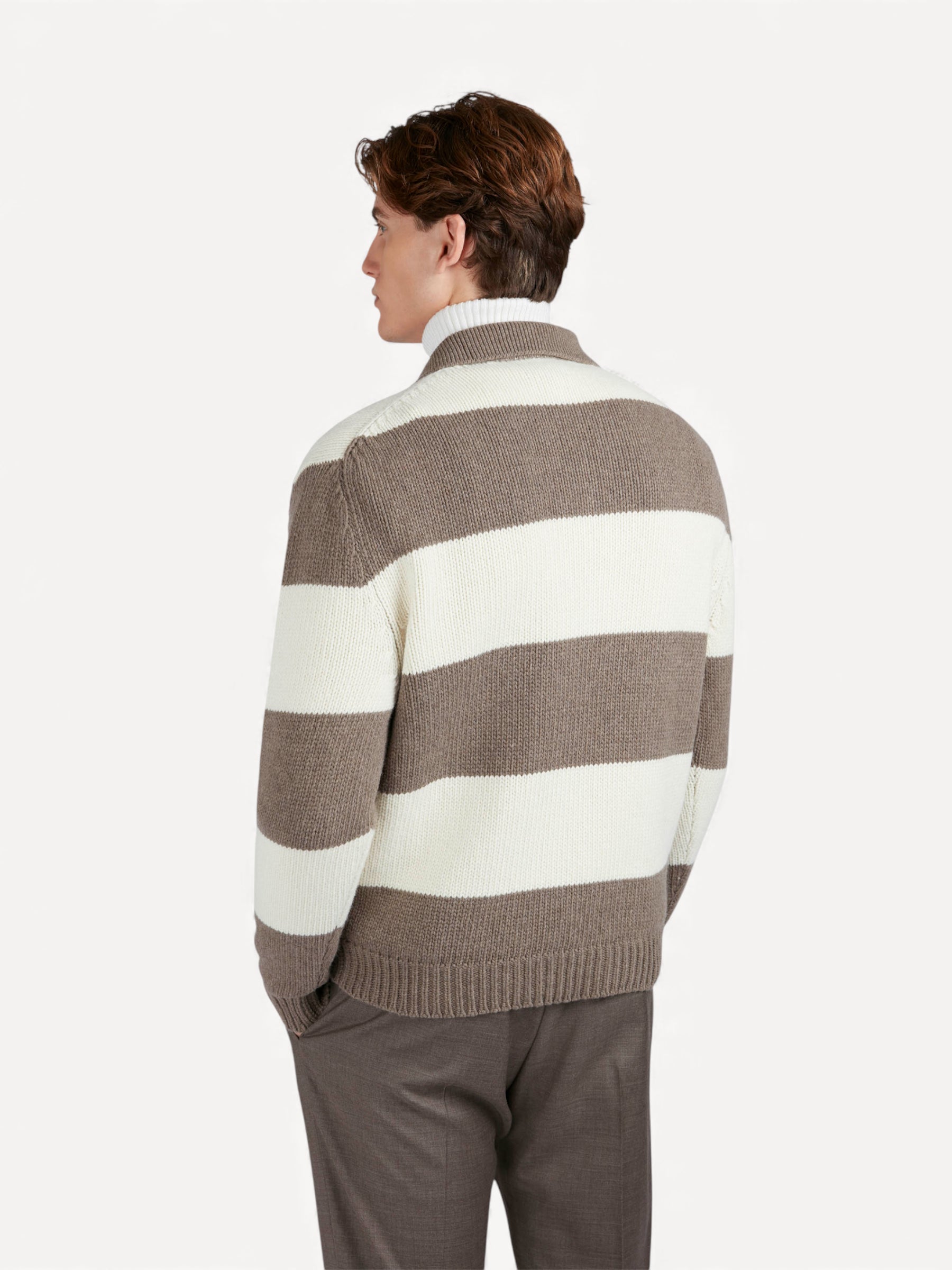 Re-Wool Polo Shirt - Bruin/Beige