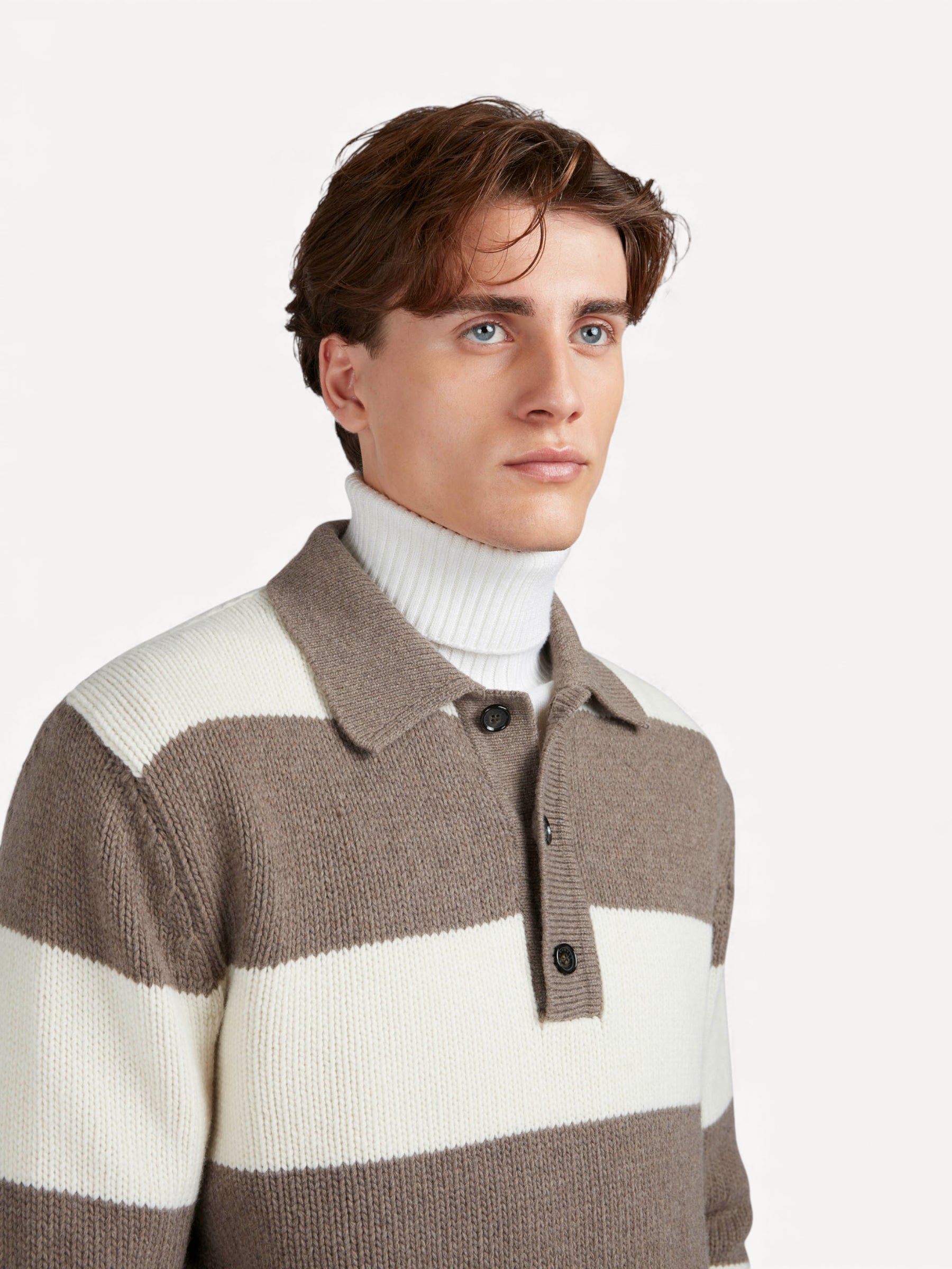 Re-Wool Polo Shirt - Bruin/Beige