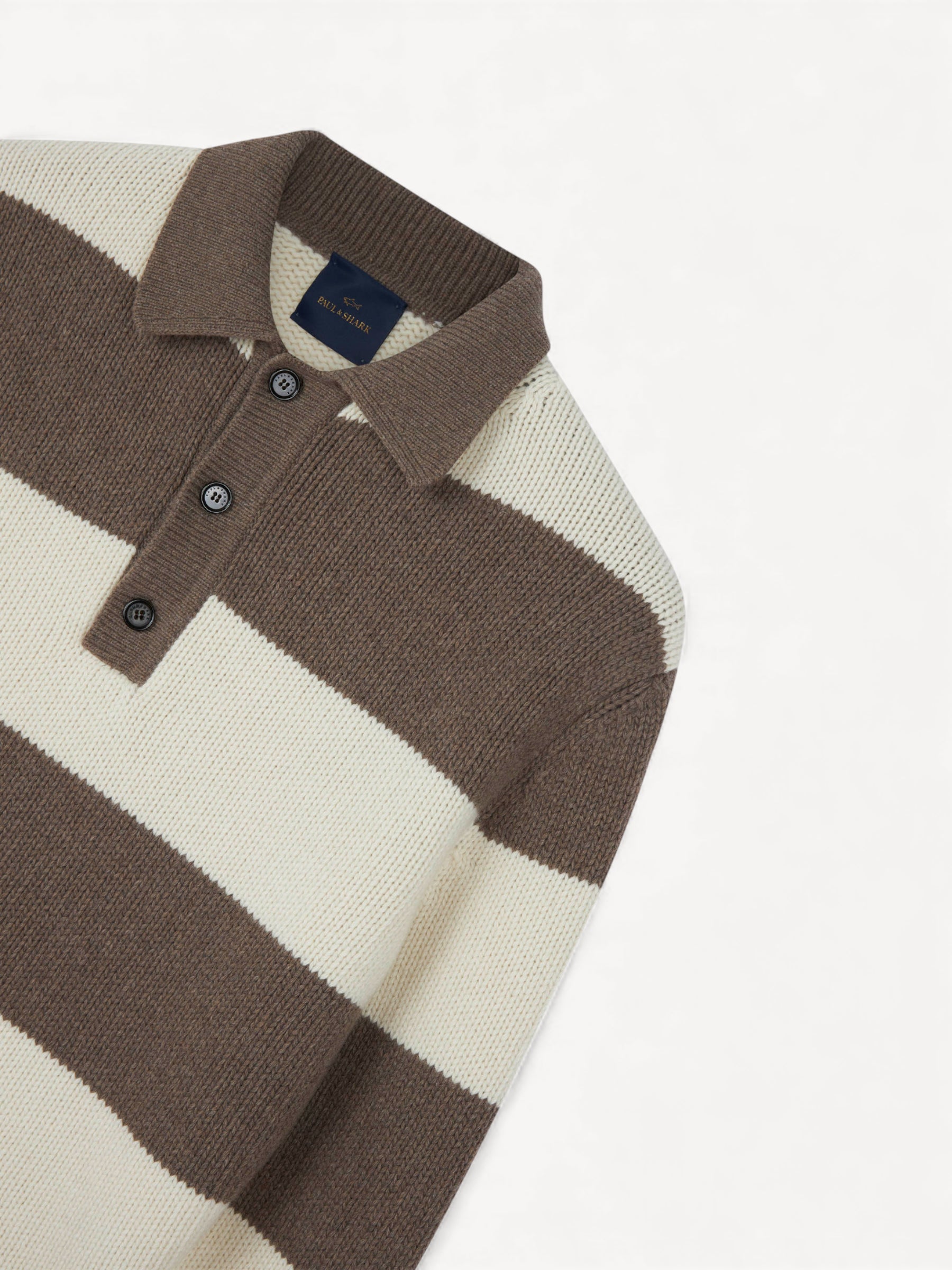 Re-Wool Polo Shirt - Bruin/Beige