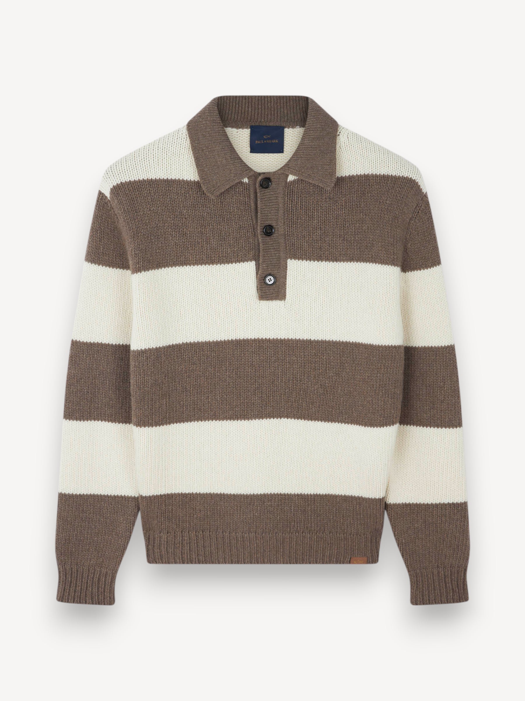 Re-Wool Polo Shirt - Bruin/Beige