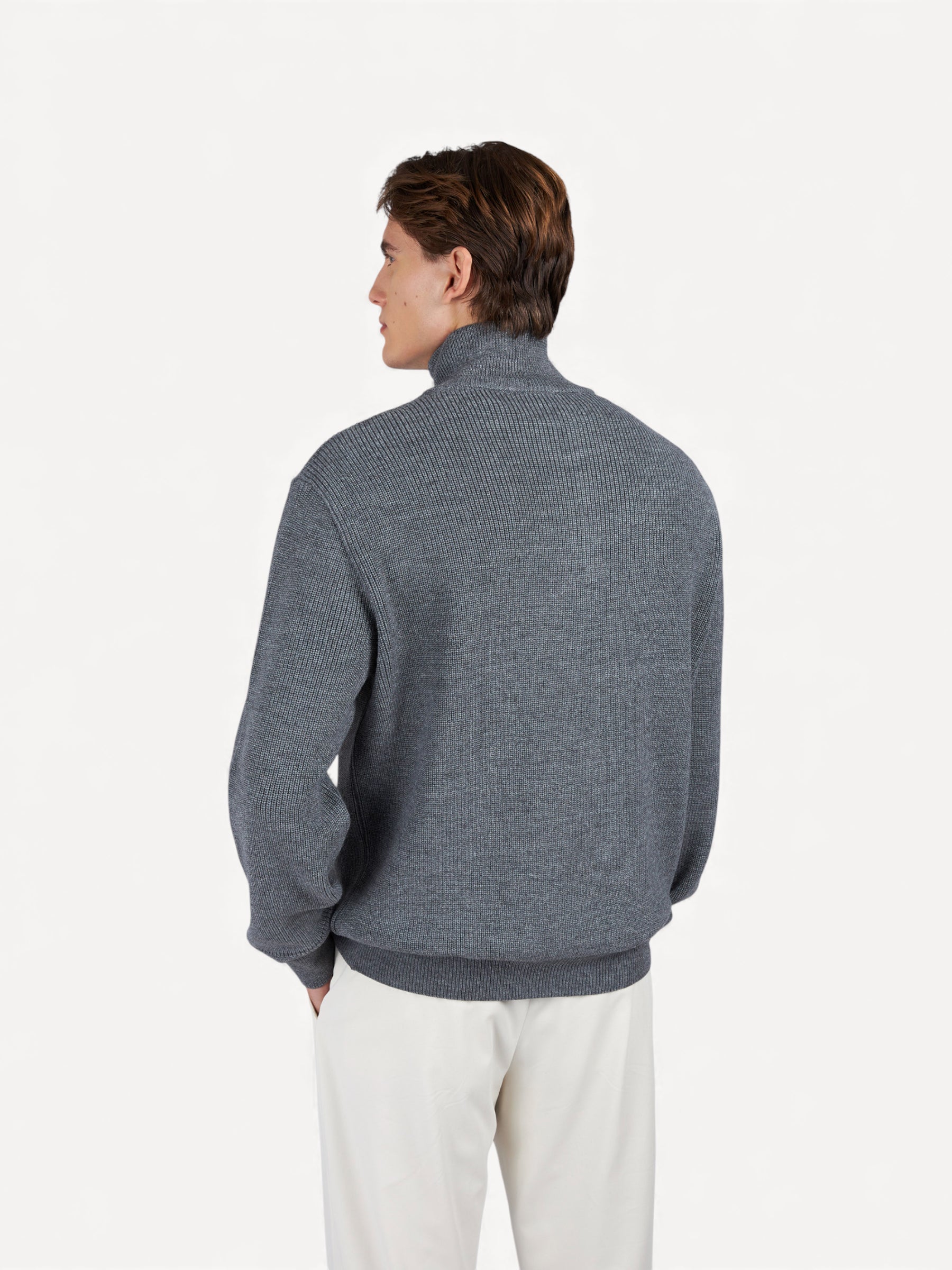 Tech Wool Half-zip - Donkergrijs