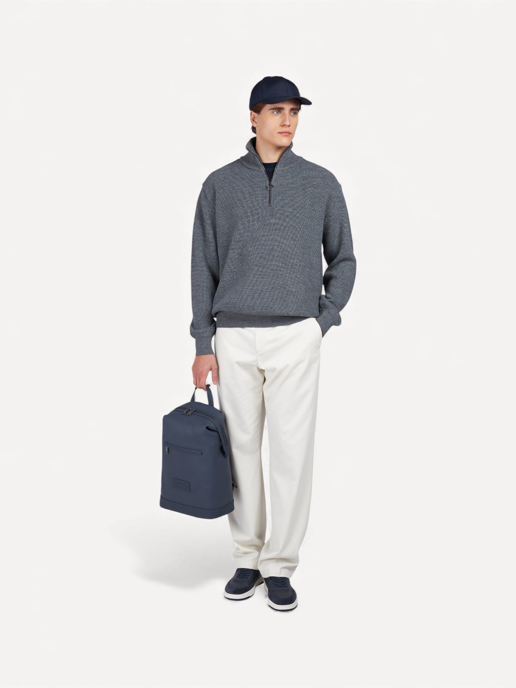Tech Wool Half-zip - Donkergrijs