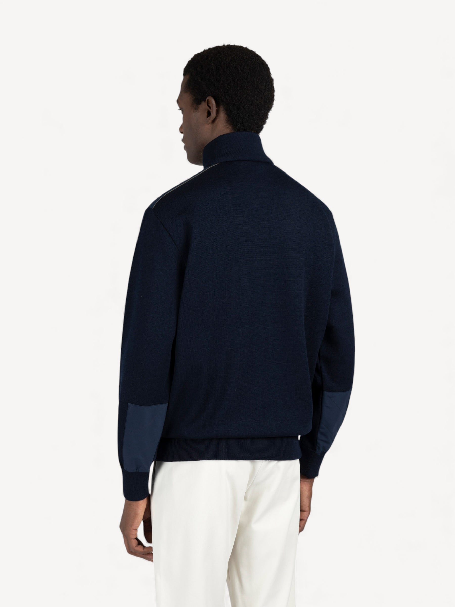 Soft Cool Touch Zip-Up Sweater - Donkerblauw