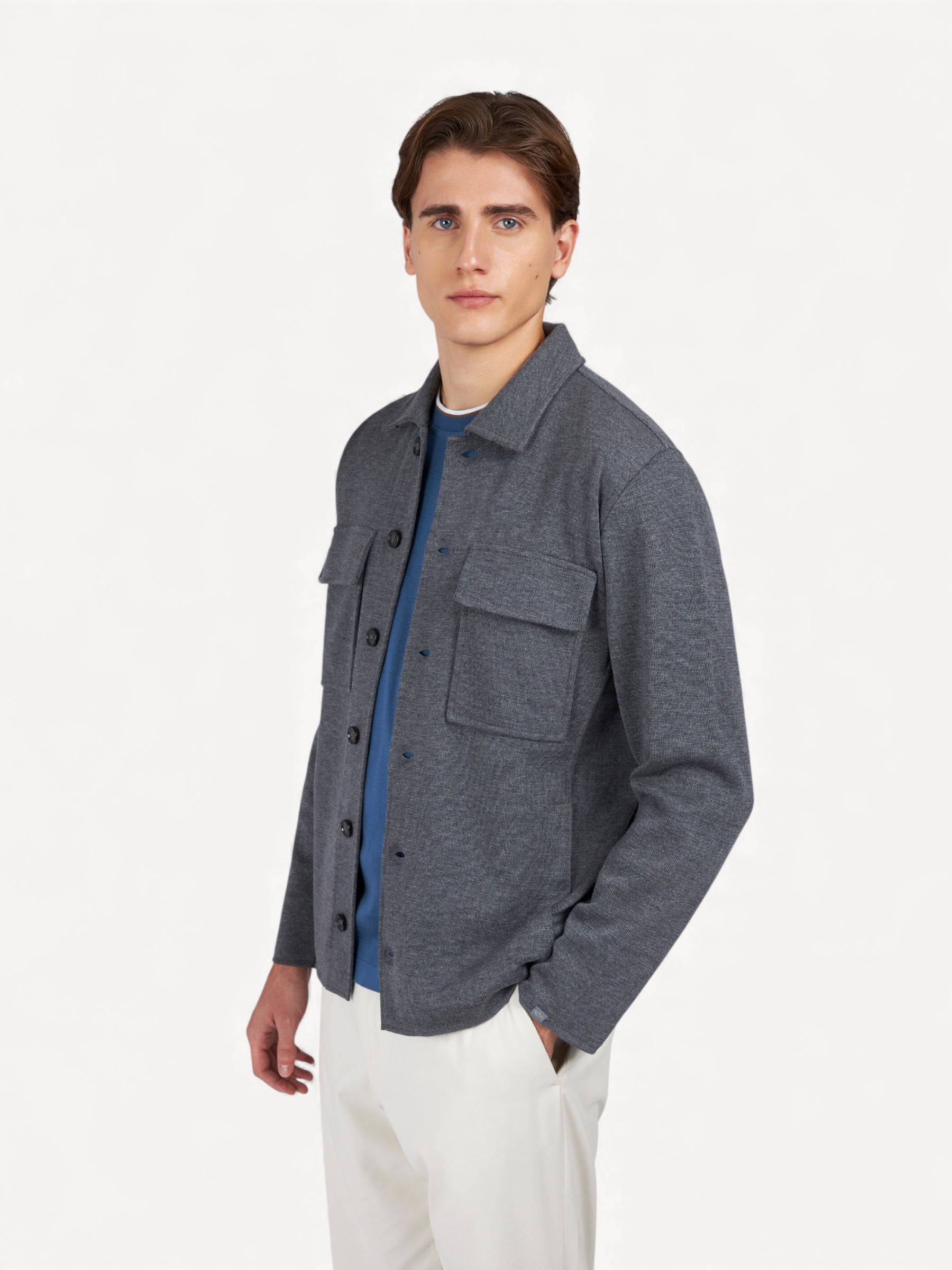 Extrafine Wool Overshirt - Grijs