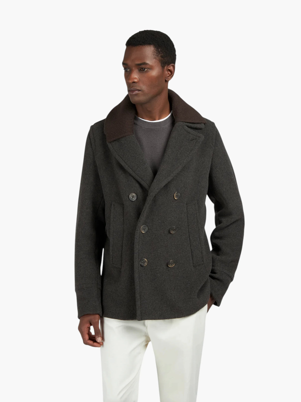 Paul & Shark Wool-Cashmere Blend Peacoat 15312361 - Donkerbruin