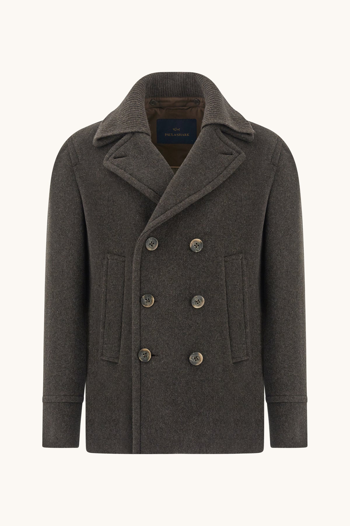 Paul & Shark Wool-Cashmere Blend Peacoat 15312361 - Donkerbruin