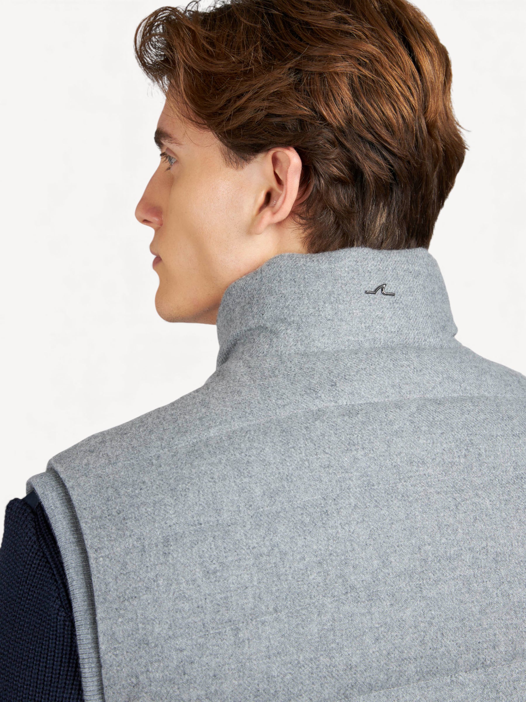 Padded Wool/Cashmere Bodywarmer - Lichtgrijs