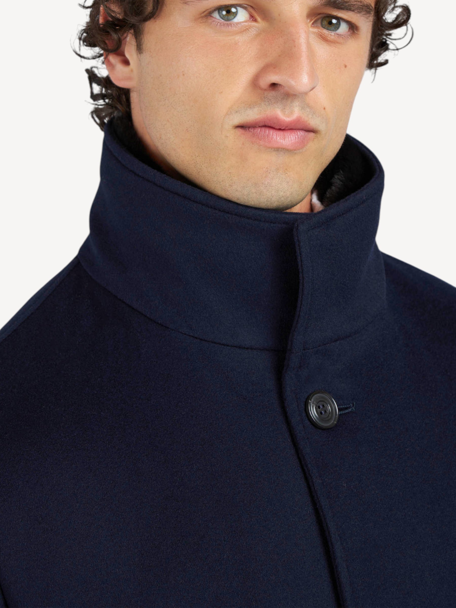Cashmere Car Coat - Donkerblauw