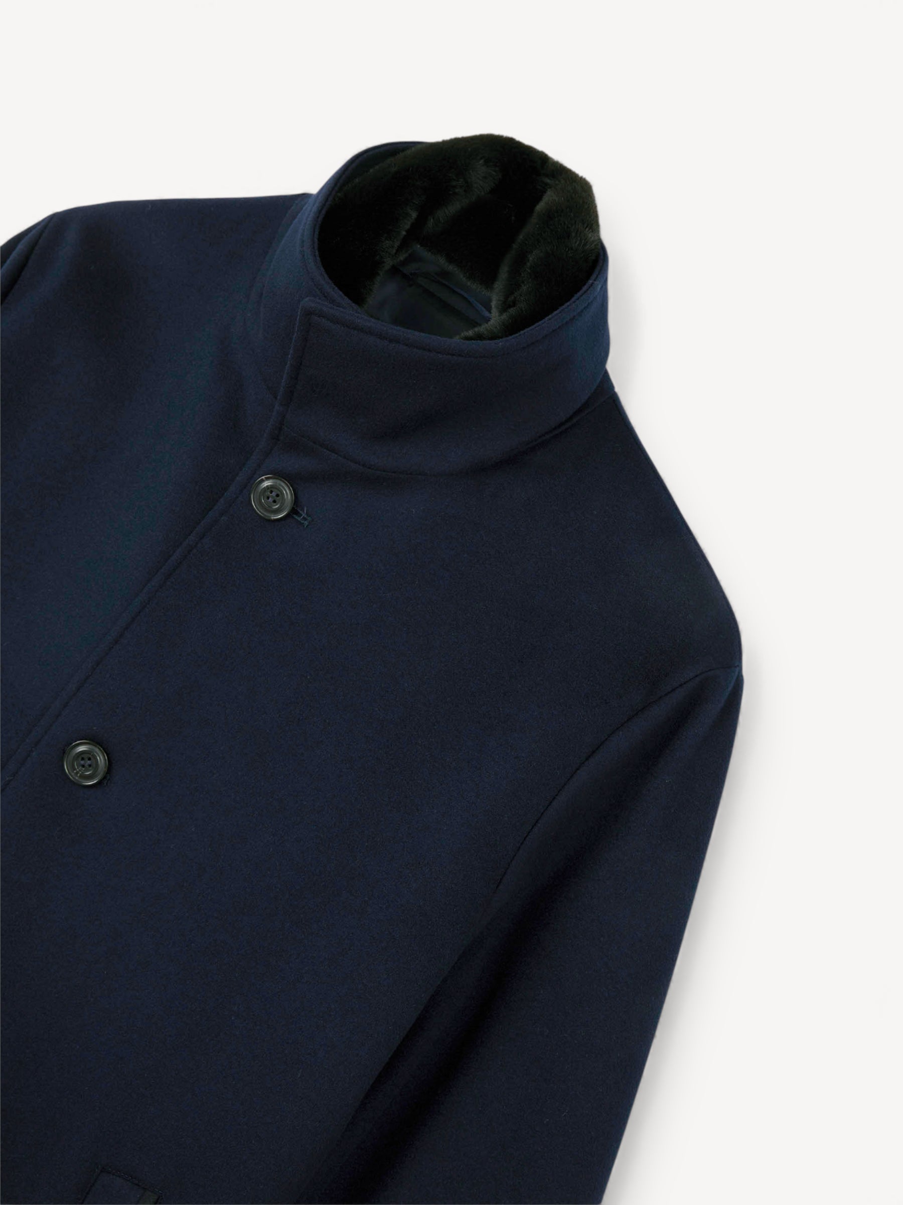 Cashmere Car Coat - Donkerblauw