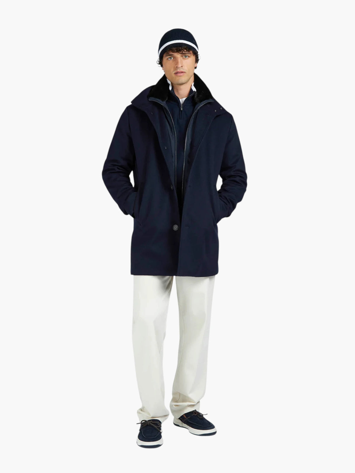 Carcoat in Loro Piana Green Storm Jacket 15312418 - Donkerblauw