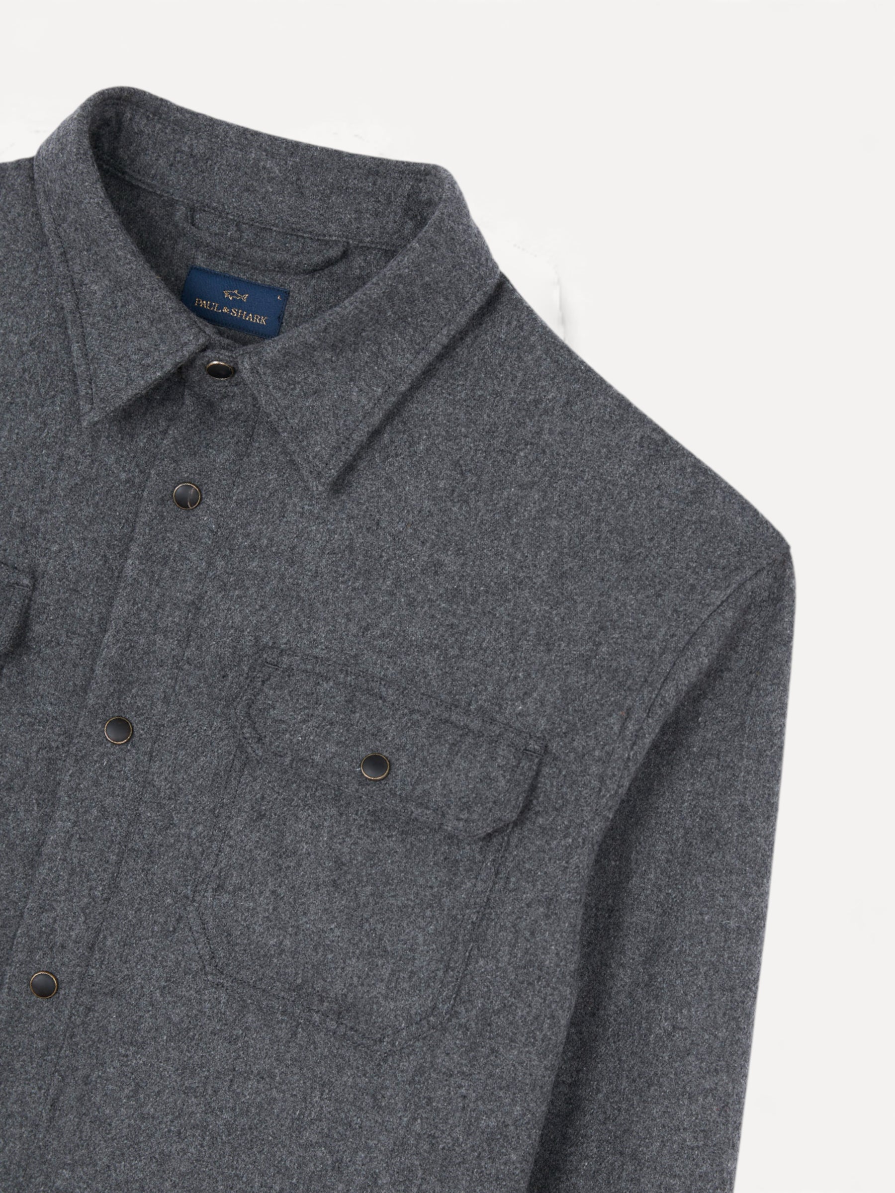 Wool Blend Overshirt - Antraciet