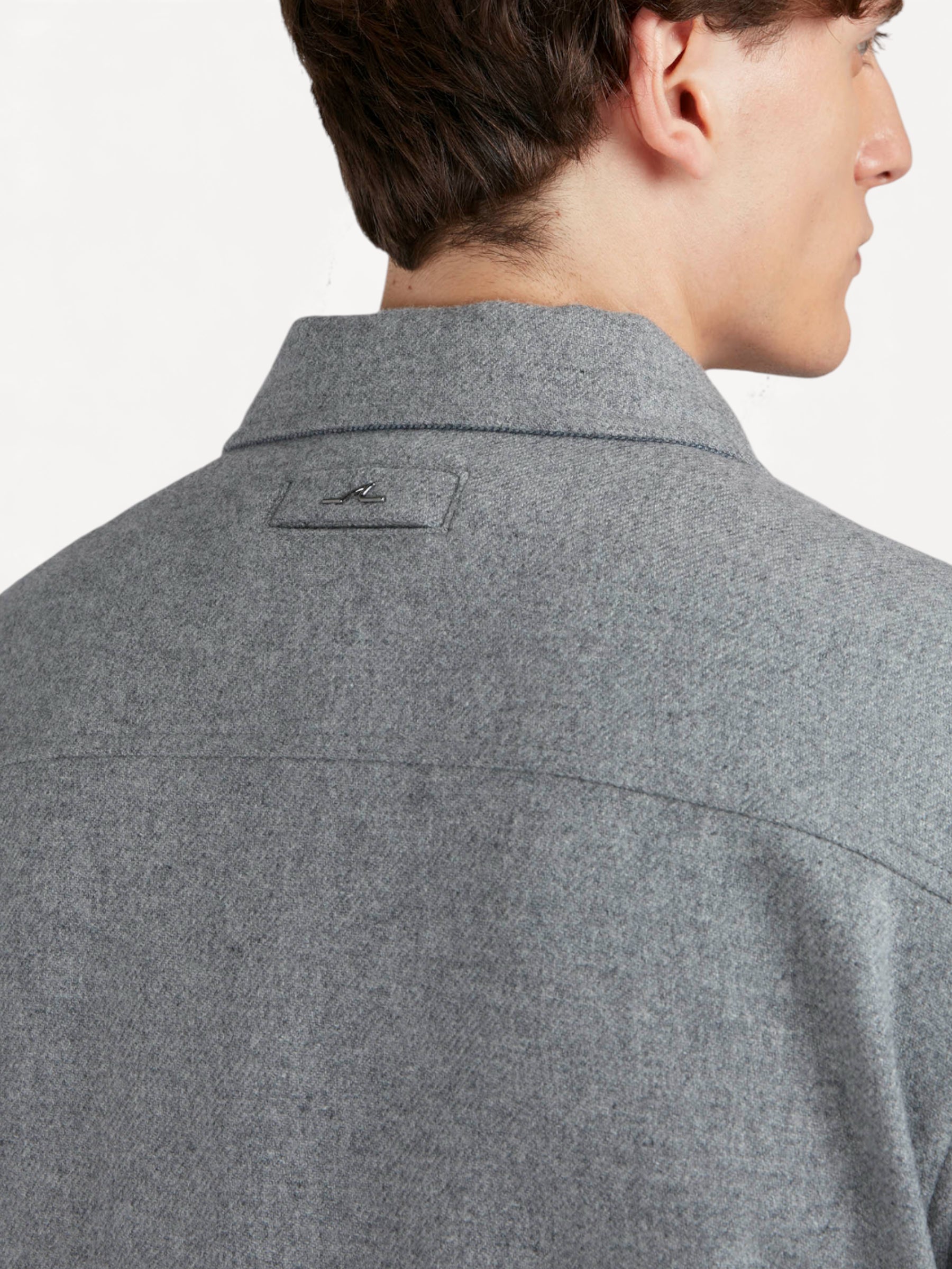 Wool Cashmere Overshirt - Lichtgrijs