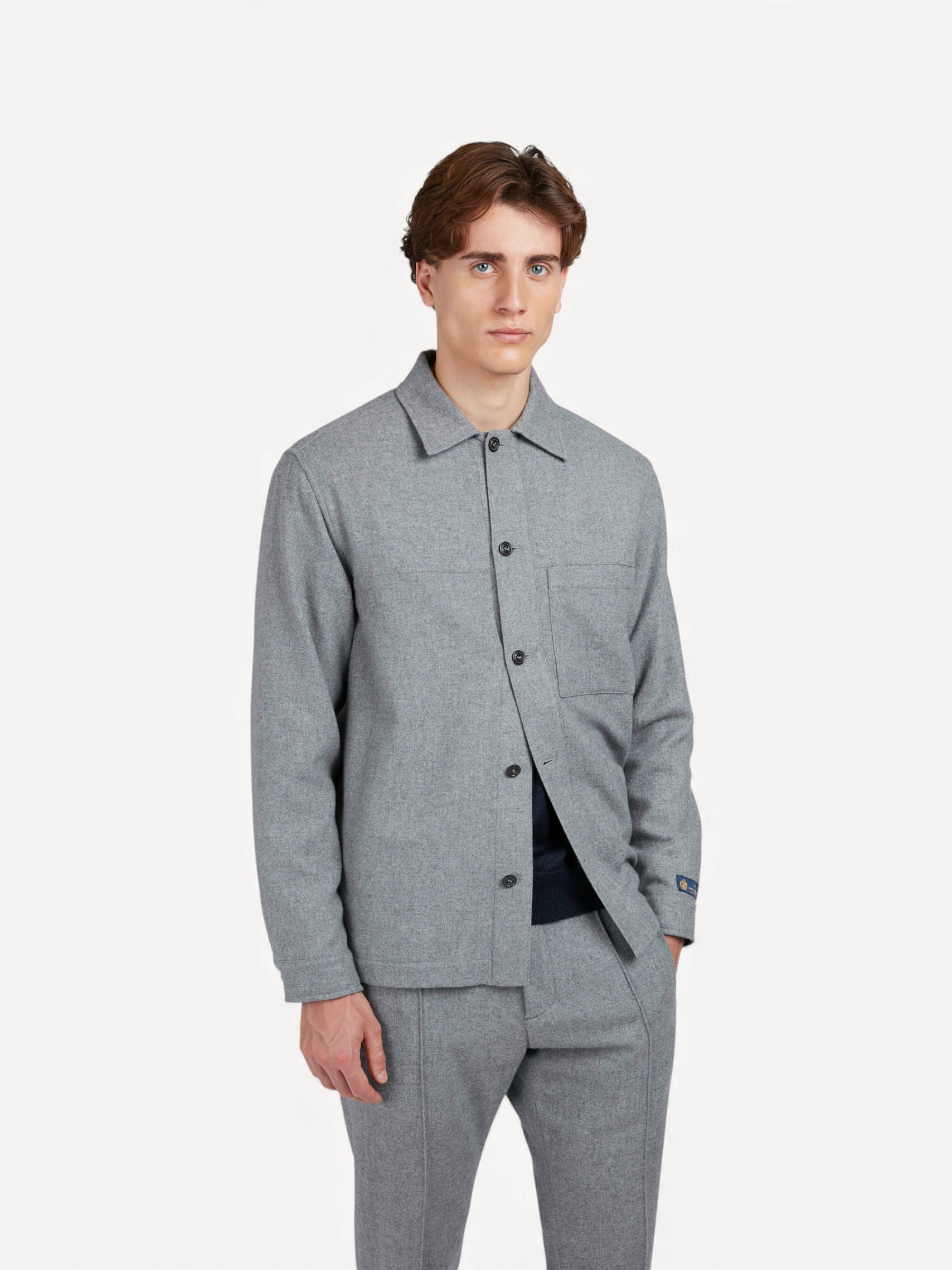 Wool Cashmere Overshirt - Lichtgrijs