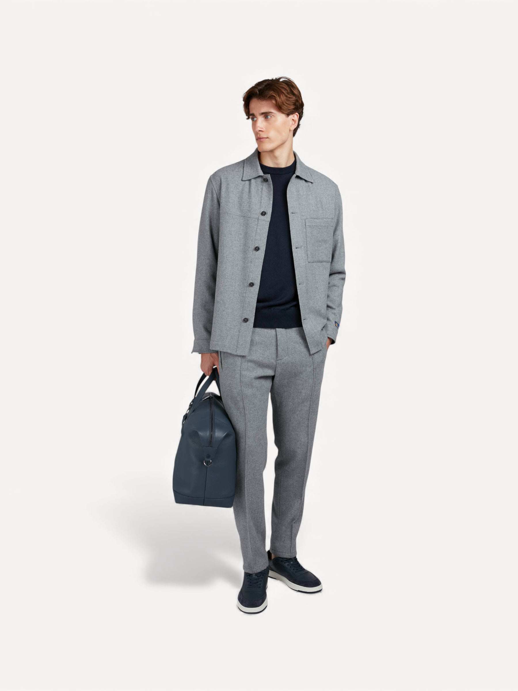 Wool Cashmere Overshirt - Lichtgrijs