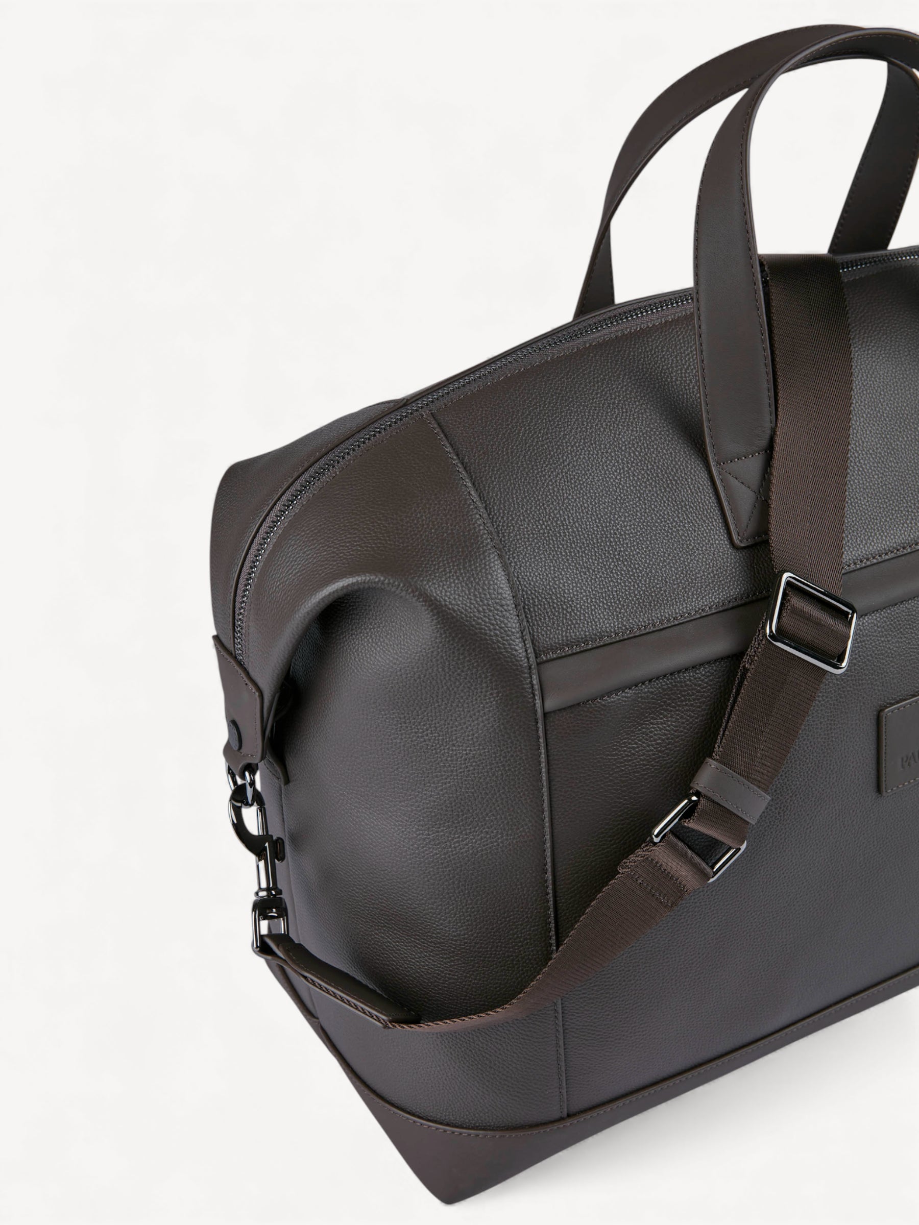 Tumbled Leather Holdall Bag - Donkerbruin