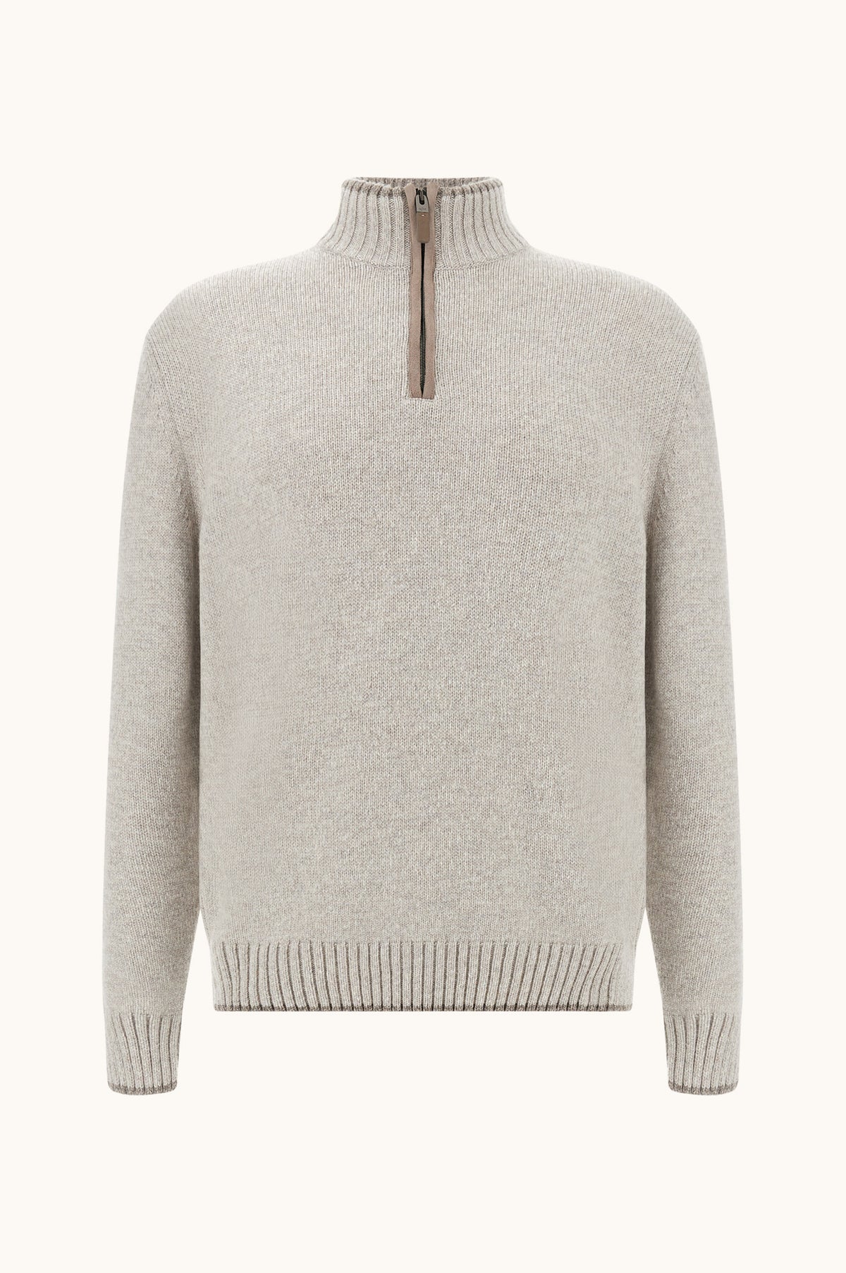 Paul & Shark Cashmere Half-Zip Sweater 16311102 - Lichtgrijs