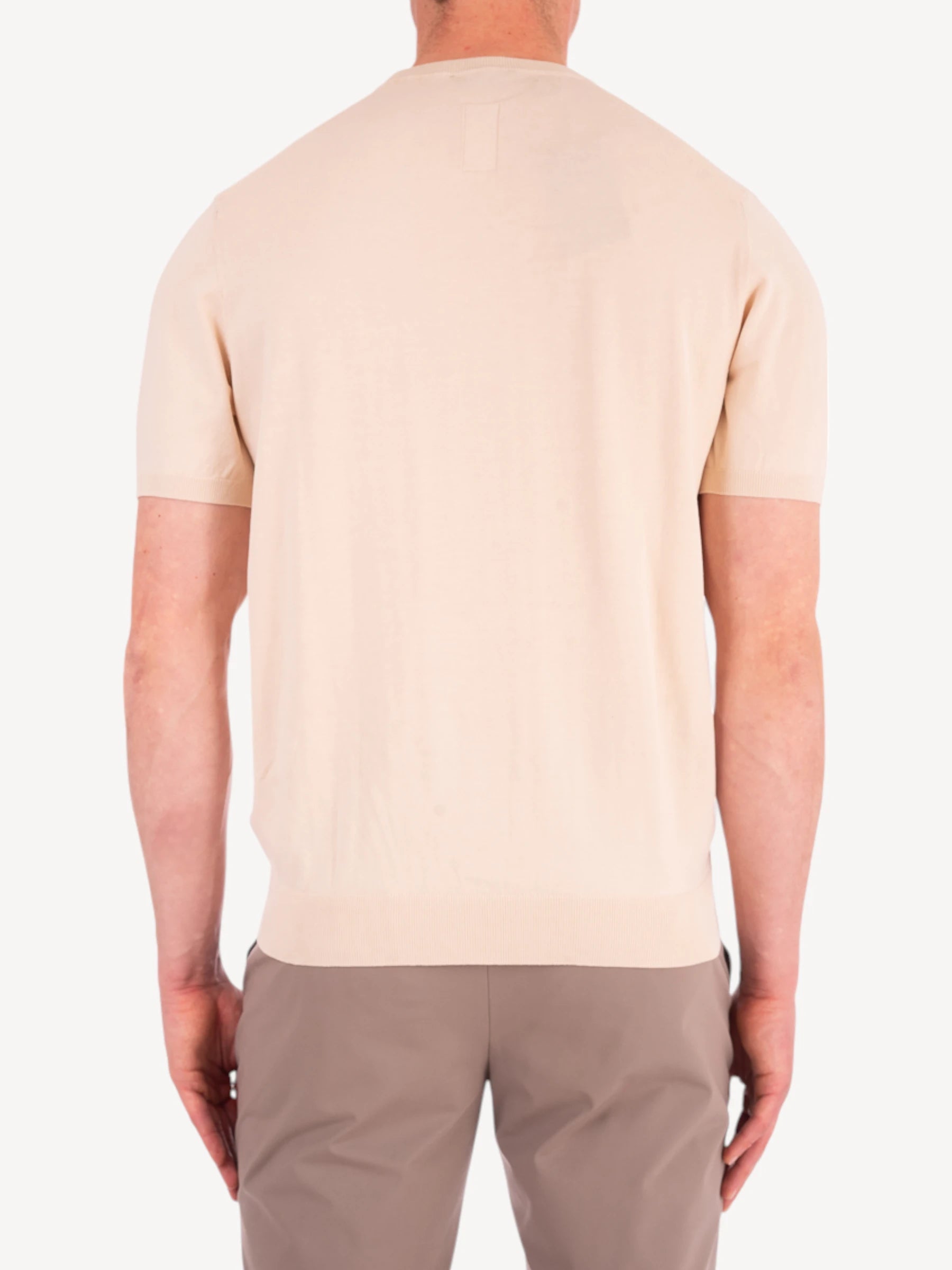 T-Shirt Crepe Katoen - Beige