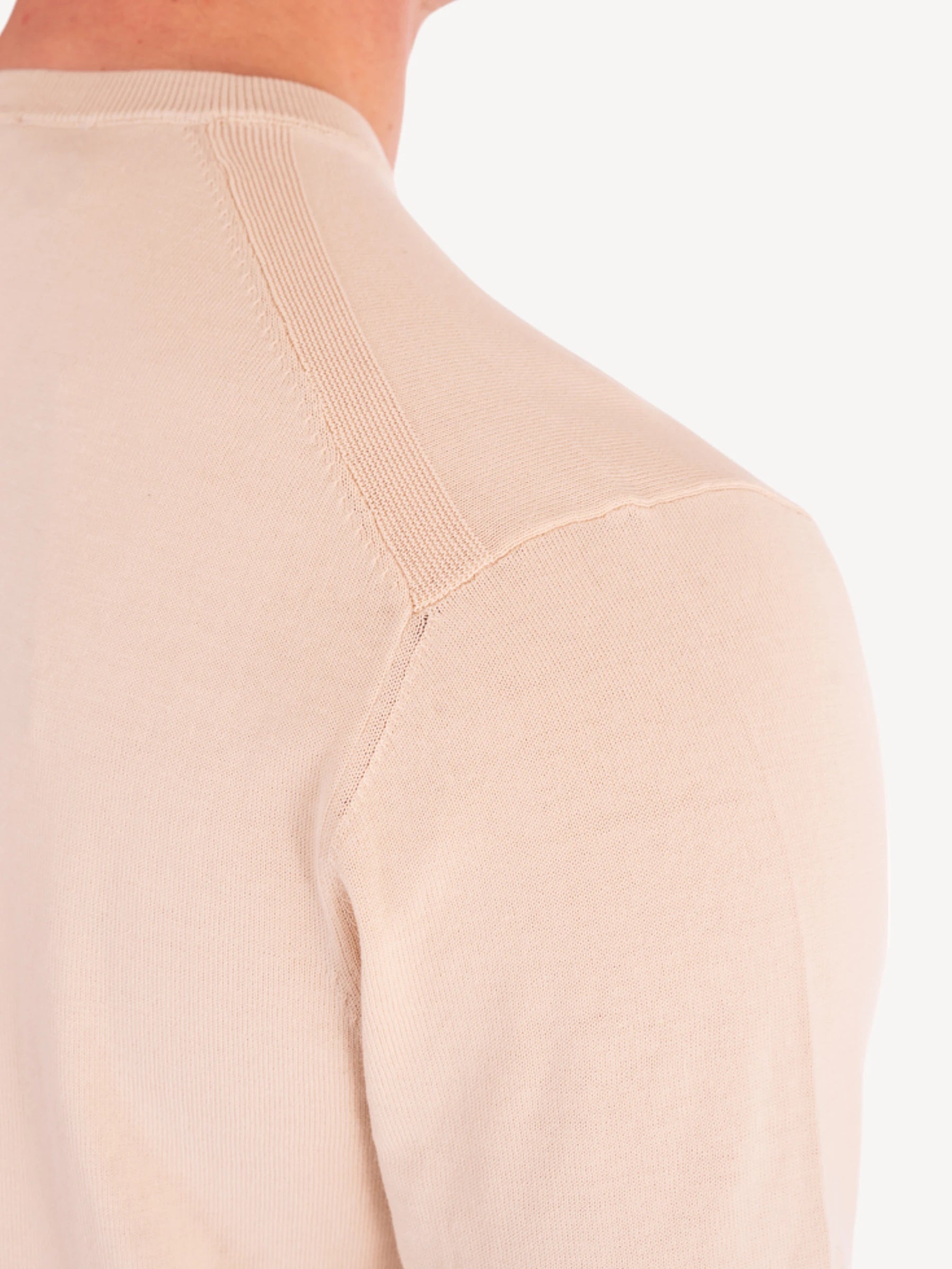 T-Shirt Crepe Katoen - Beige