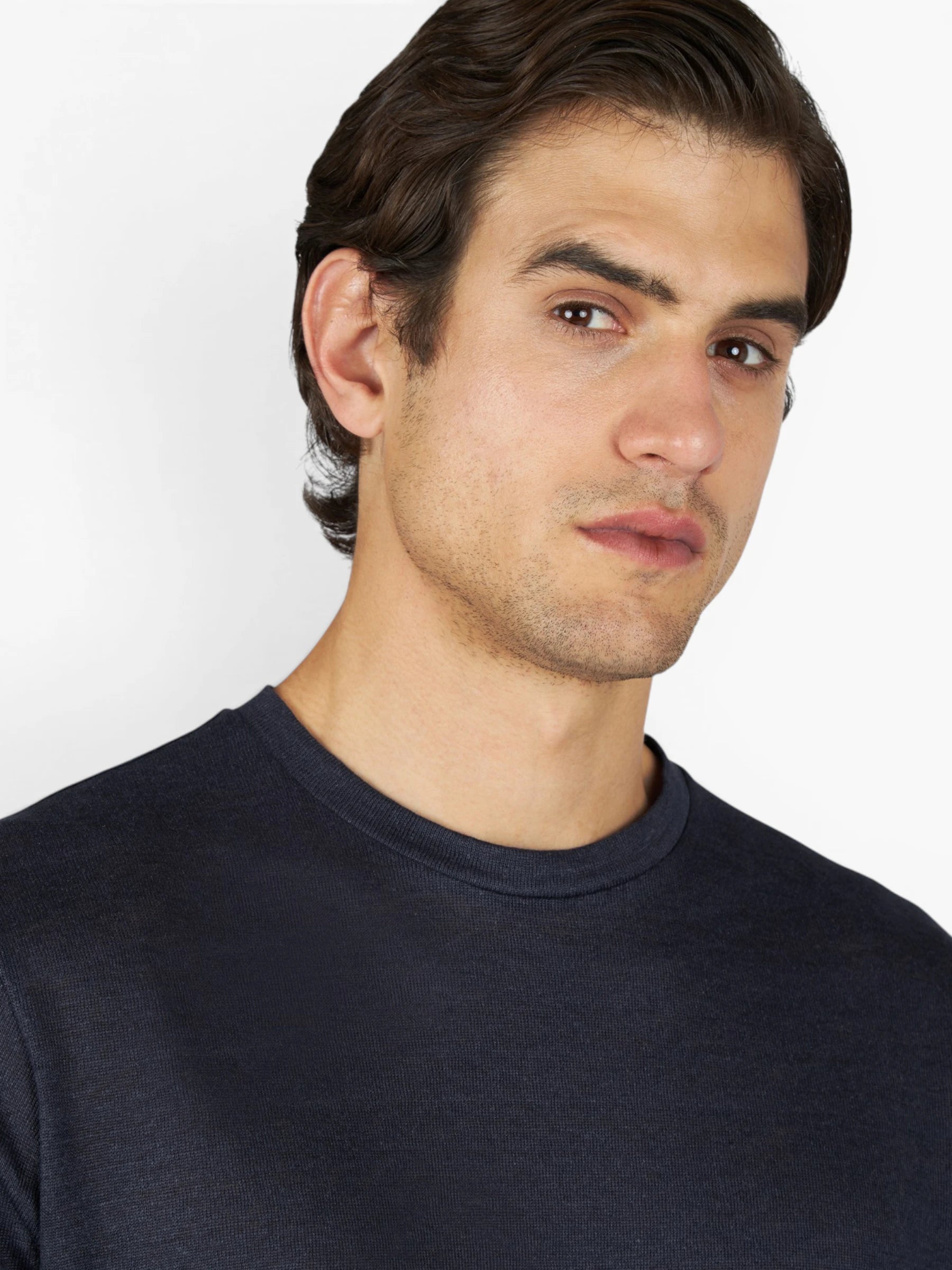 Pure Linen Jersey T-shirt - Donkerblauw