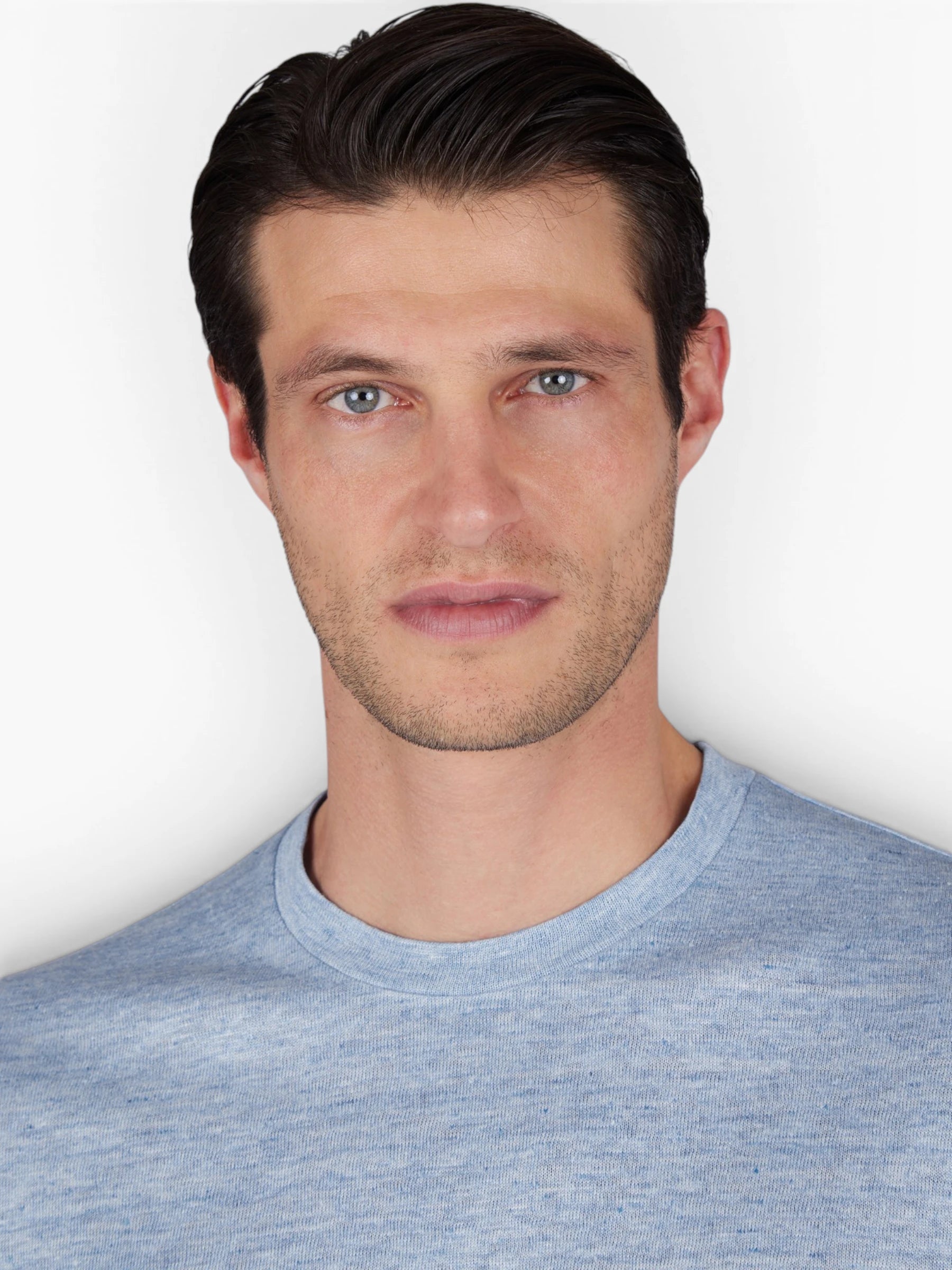 Pure Linen Jersey T-shirt - Lichtblauw
