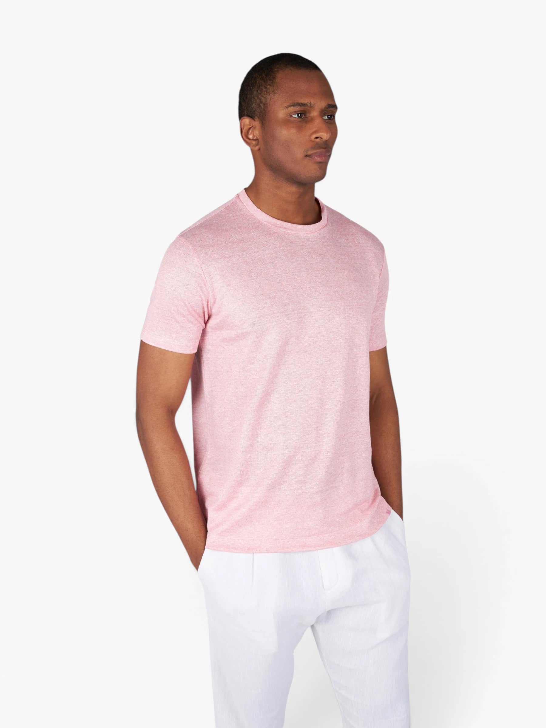 Pure Linen Jersey T-shirt - Roze