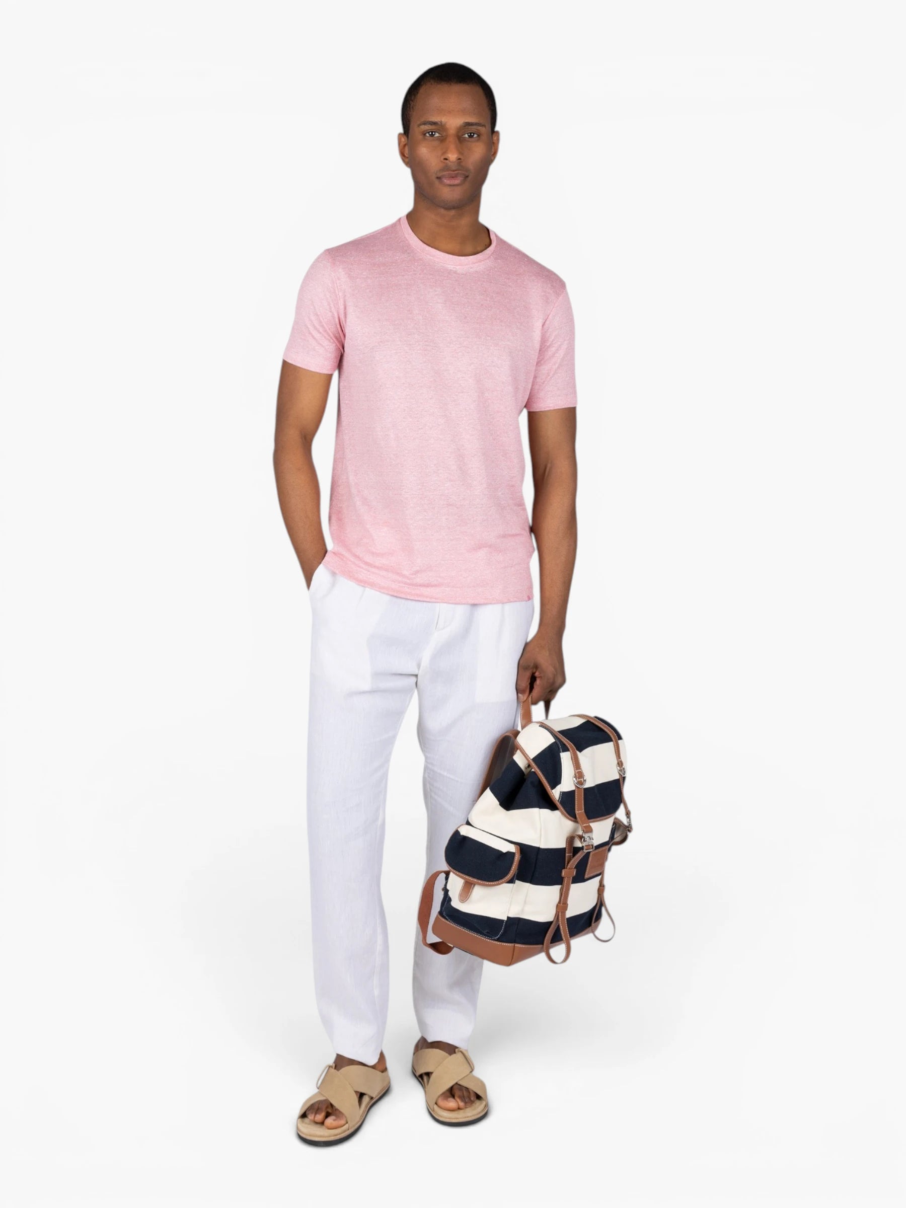 Pure Linen Jersey T-shirt - Roze