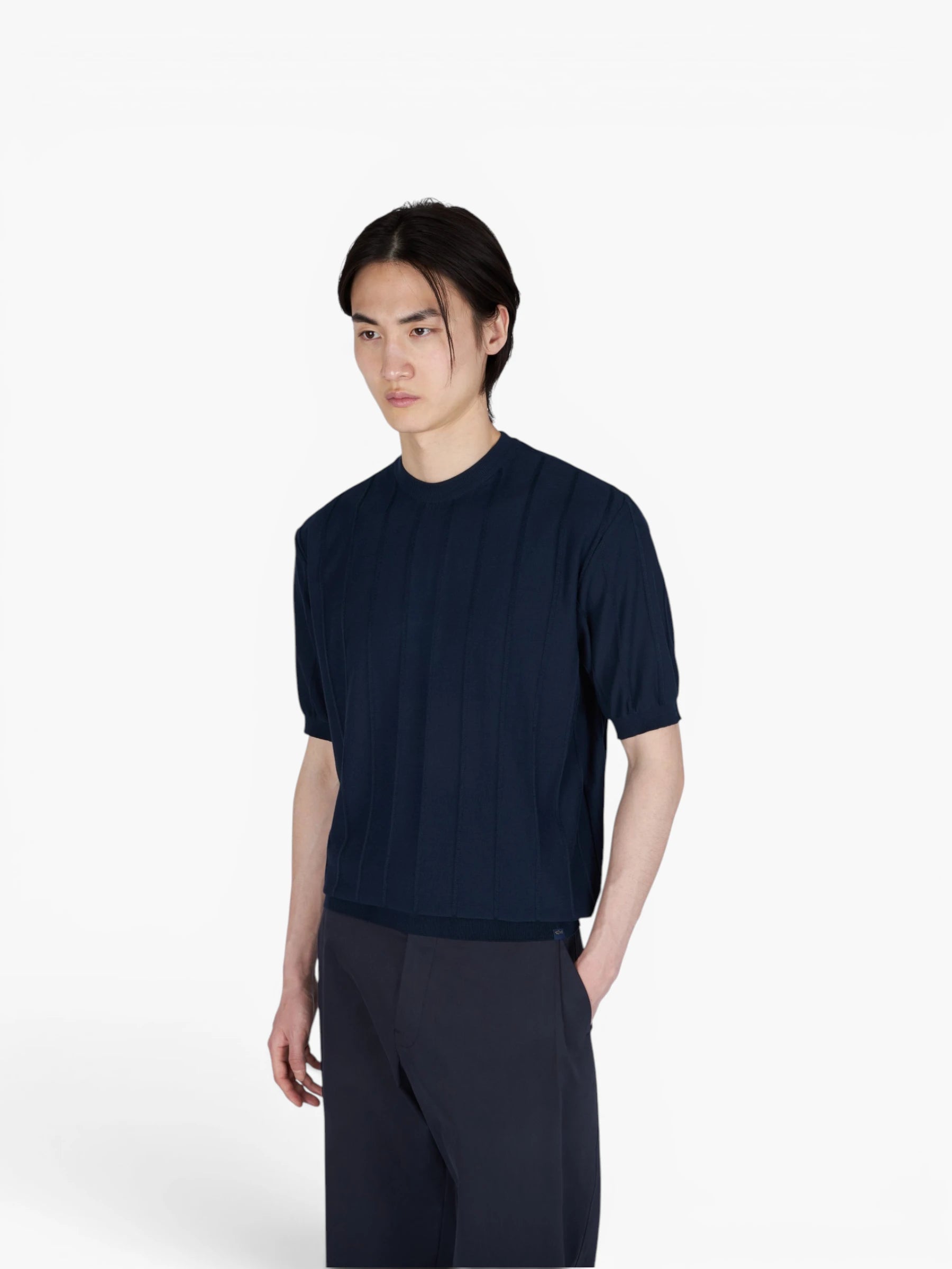 Crew Neck T-shirt - Donkerblauw