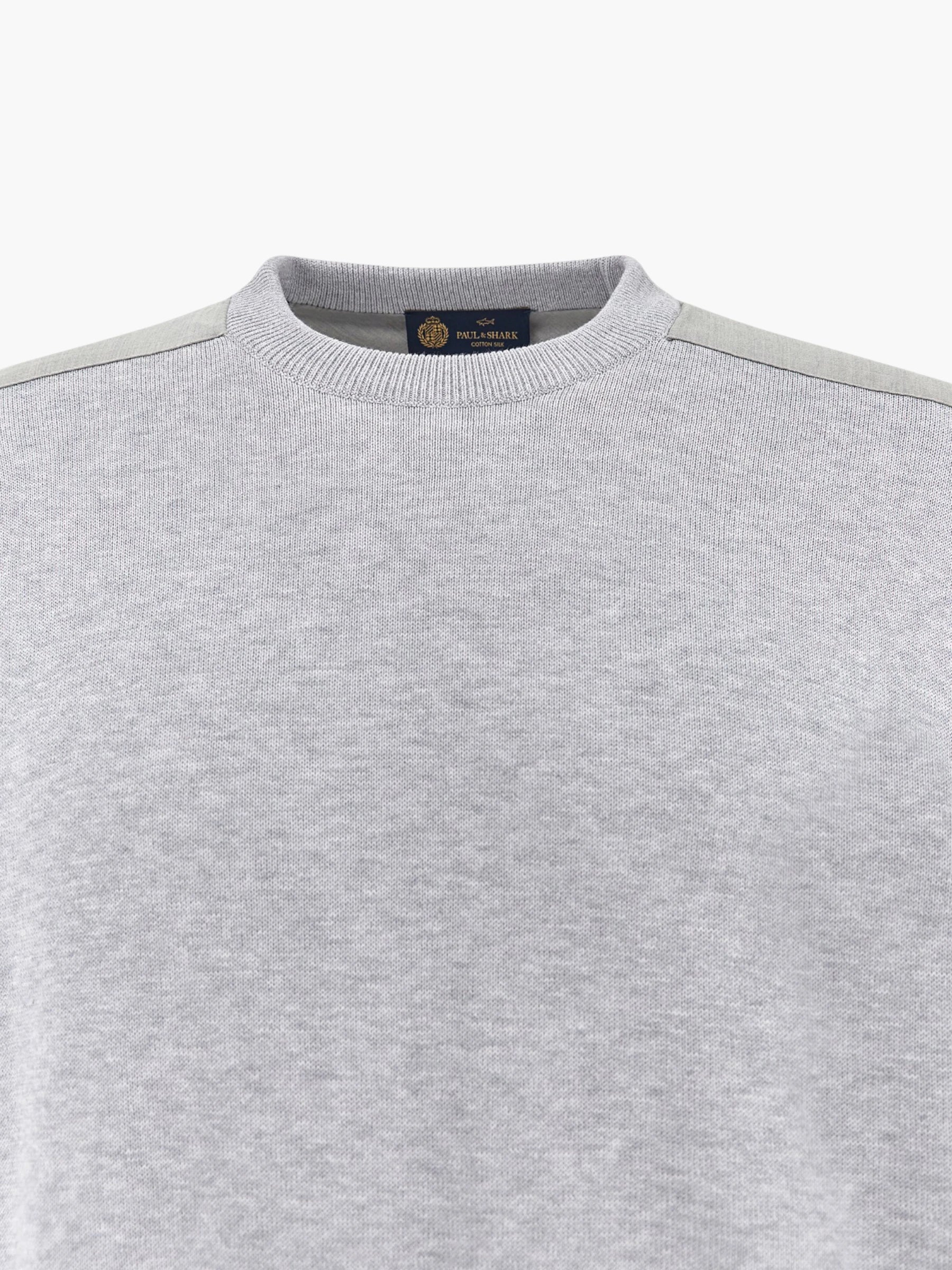 Silk-Cotton Crewneck trui - Light Grey