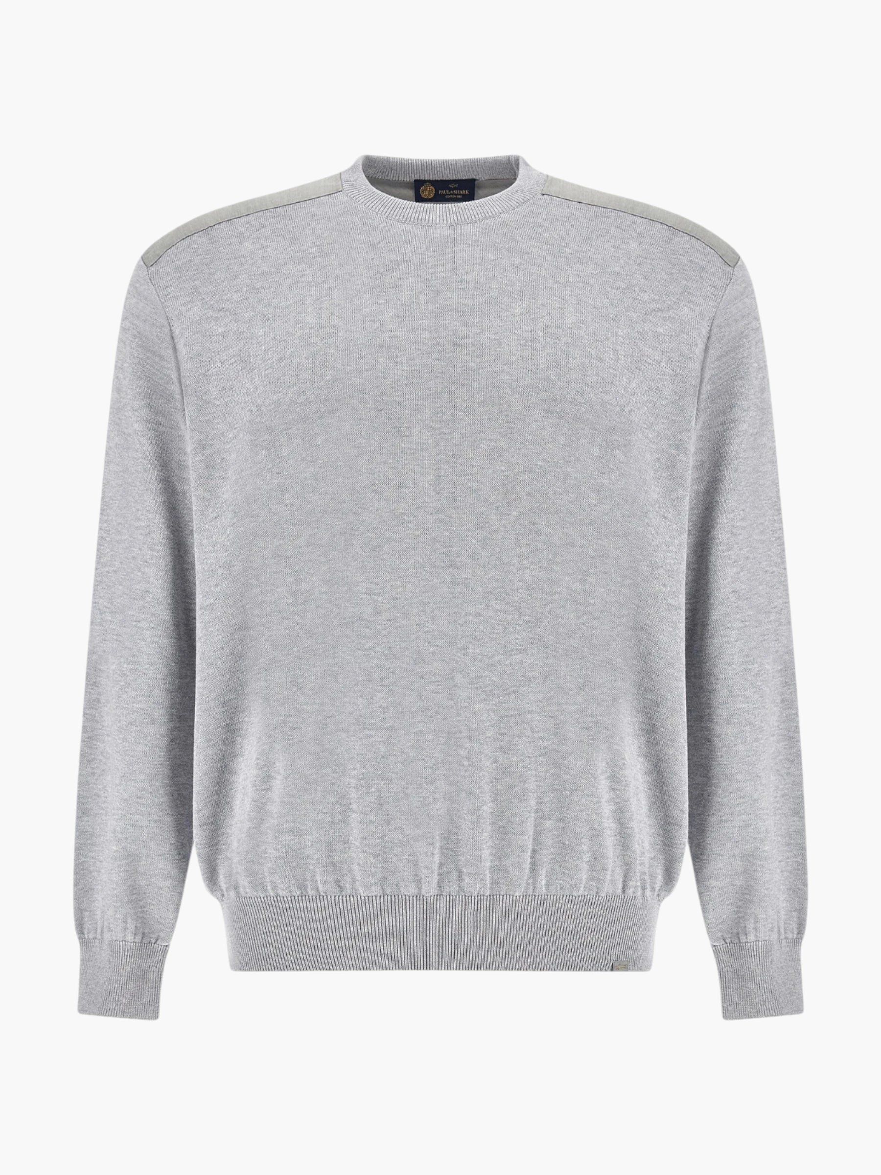 Silk-Cotton Crewneck trui - Light Grey