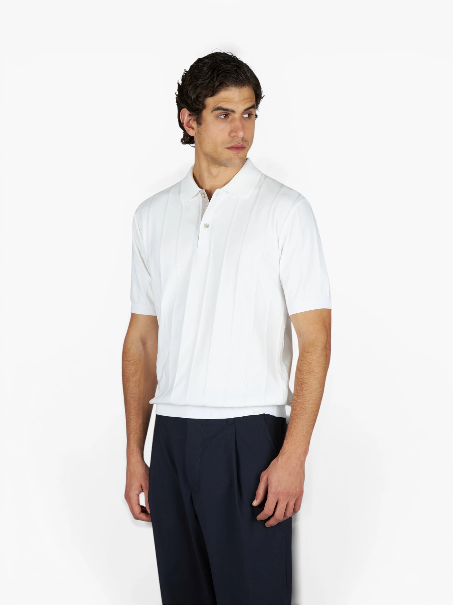 Piuma Feather-Light Cotton Polo Shirt 26411632 - Wit