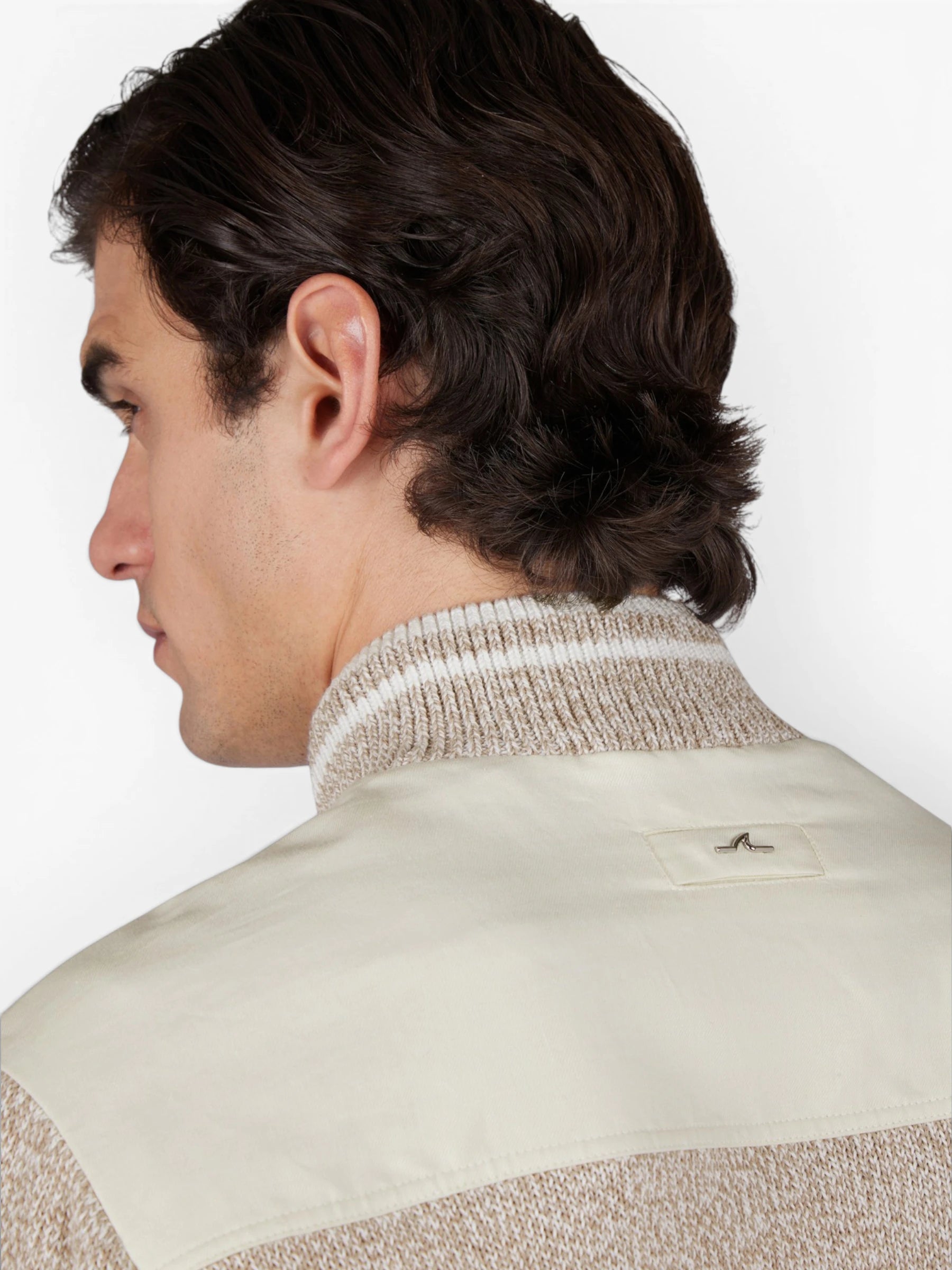 Cotton Knitted / Hybrid jacket - creme