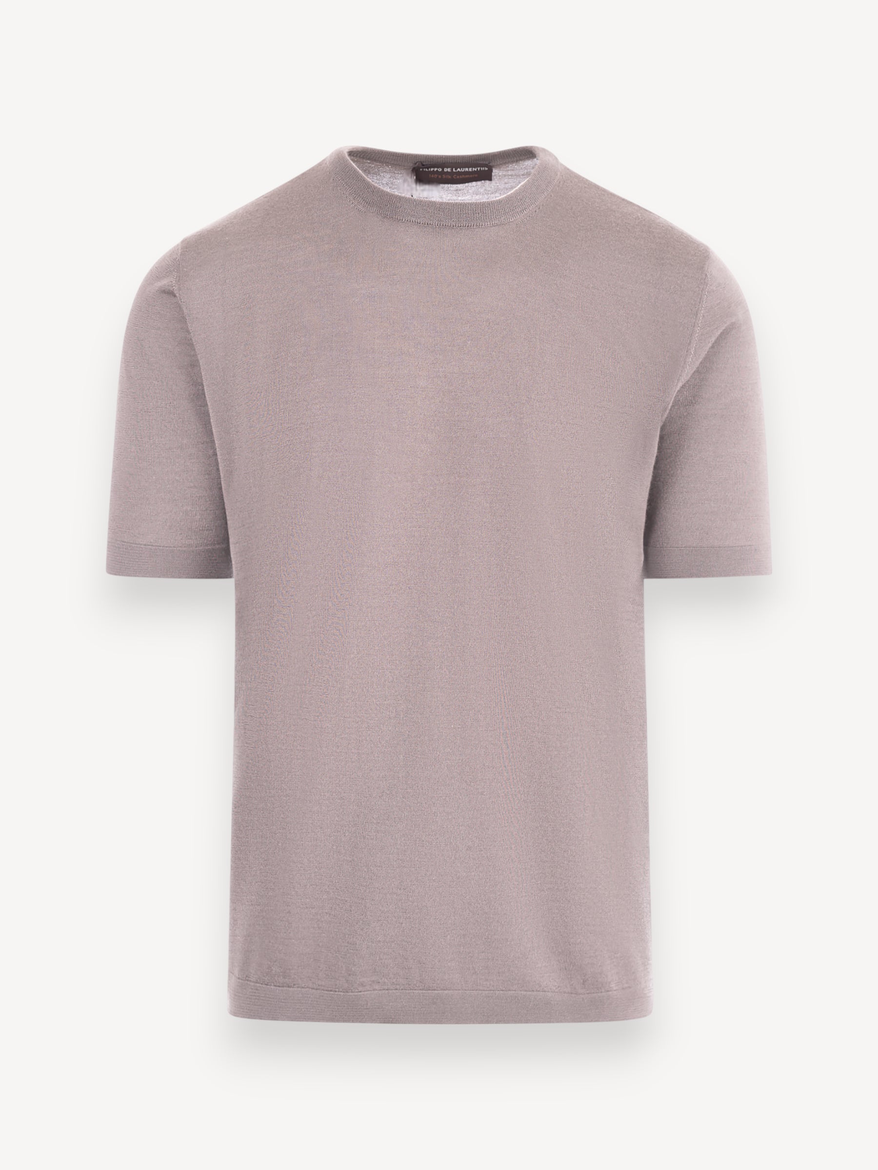 140's Silk Cashmere T-Shirt - Licht Taupe