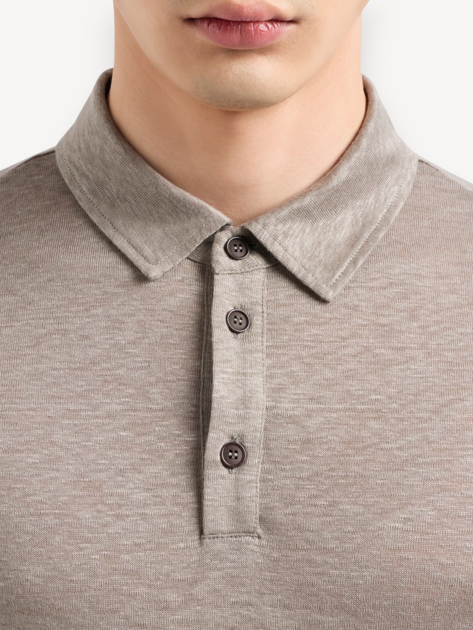 Linen Polo Shirt - Beige