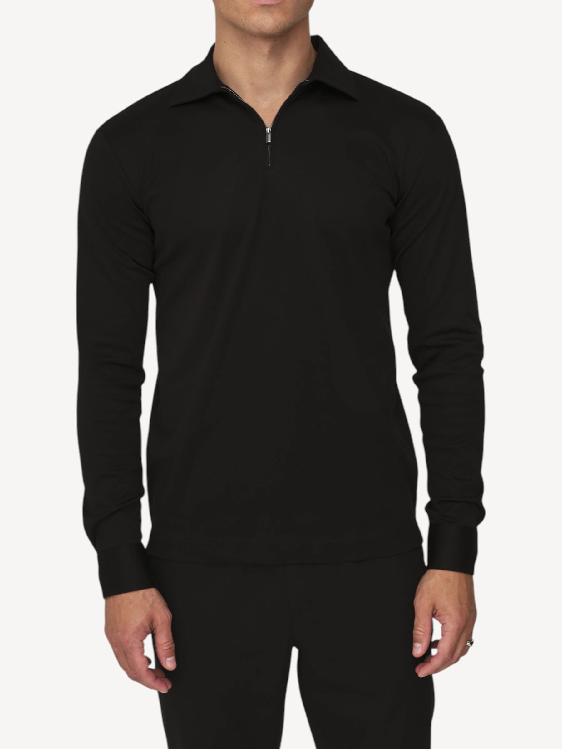 Interlock Supima Polo - Zwart