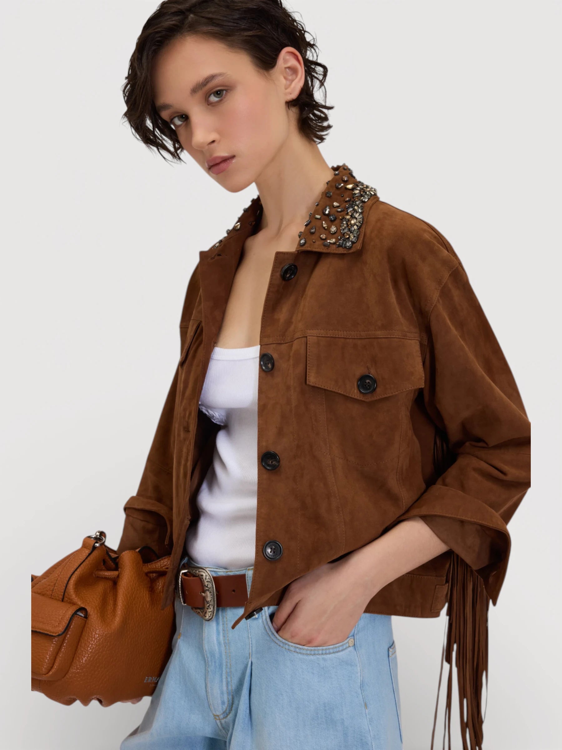 Suede Leather Jacket - Bruin
