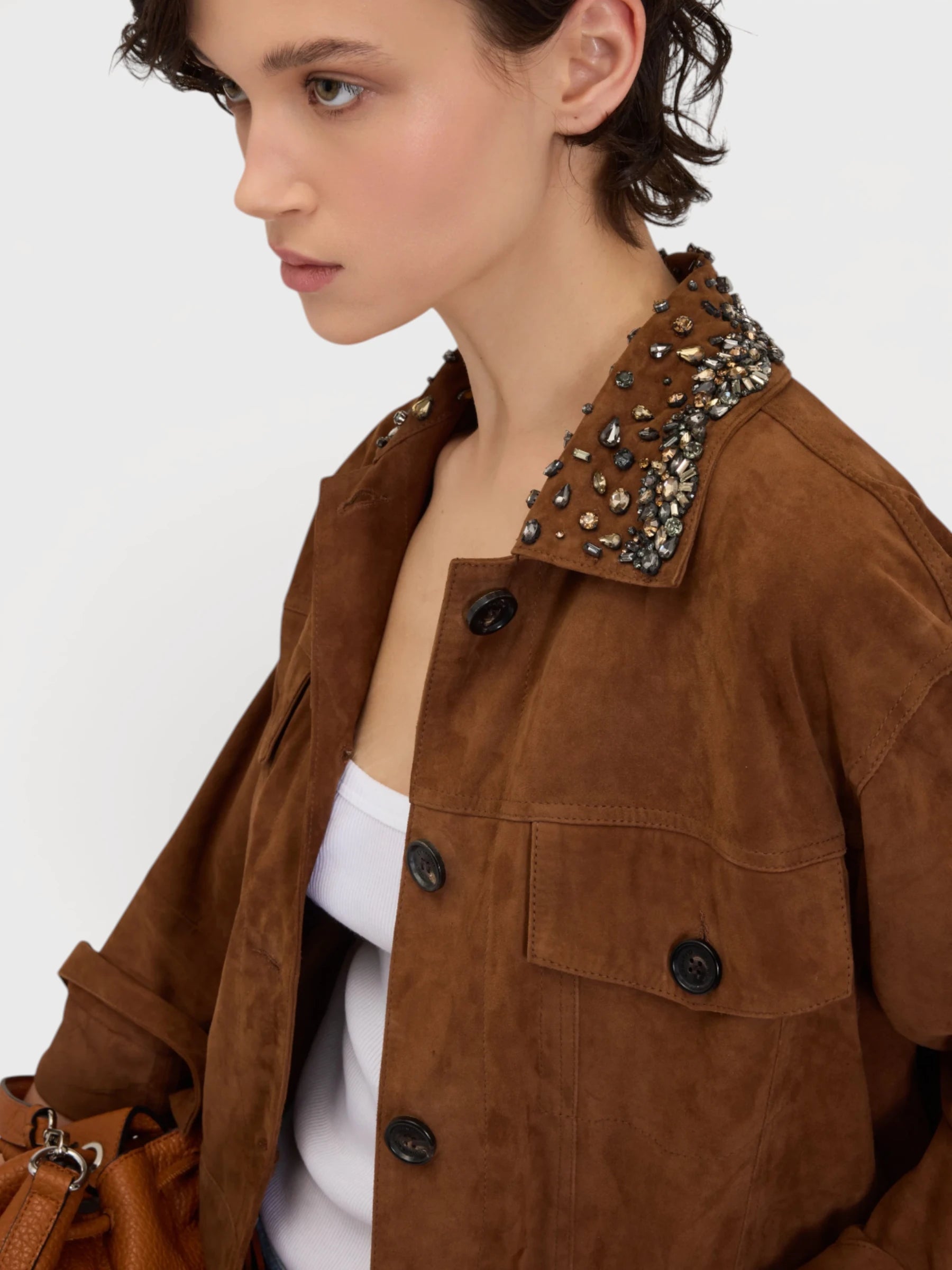 Suede Leather Jacket - Bruin