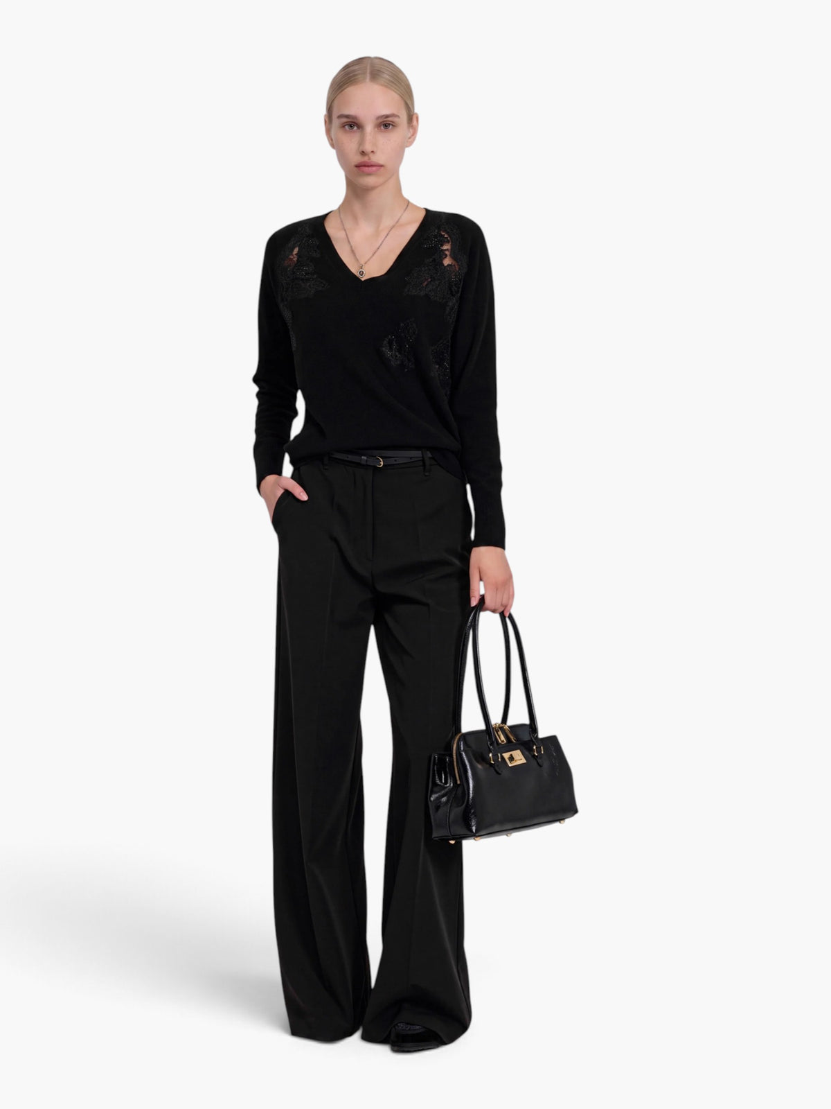 Ermanno Firenze V-Neck Sweater - Zwart