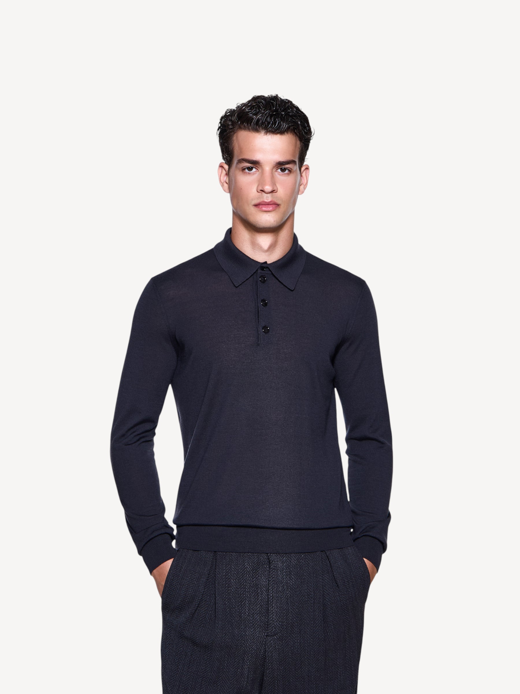 Virgin Wool Polo - Antraciet