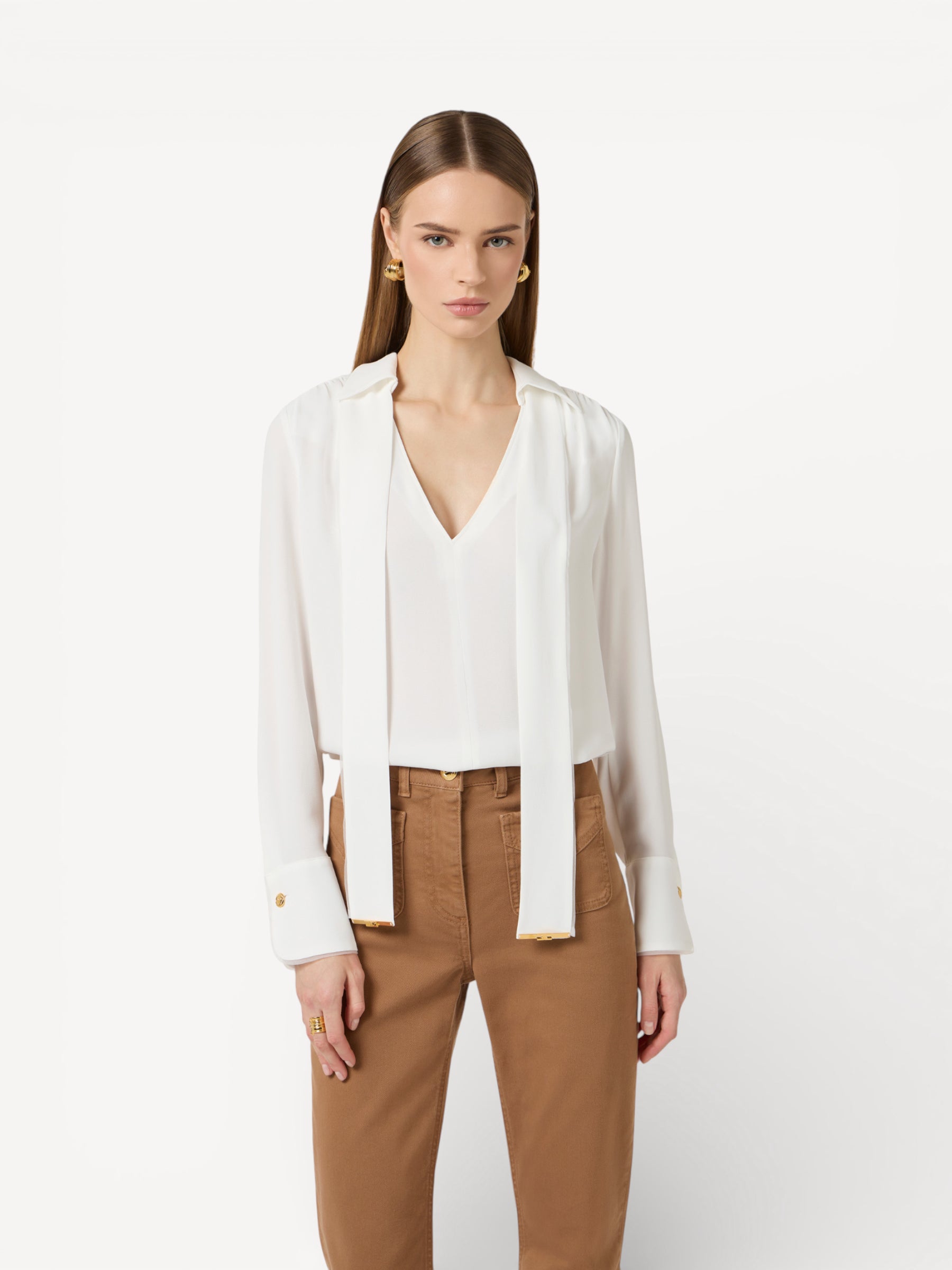 Blouse Viscose Georgette - Avorio