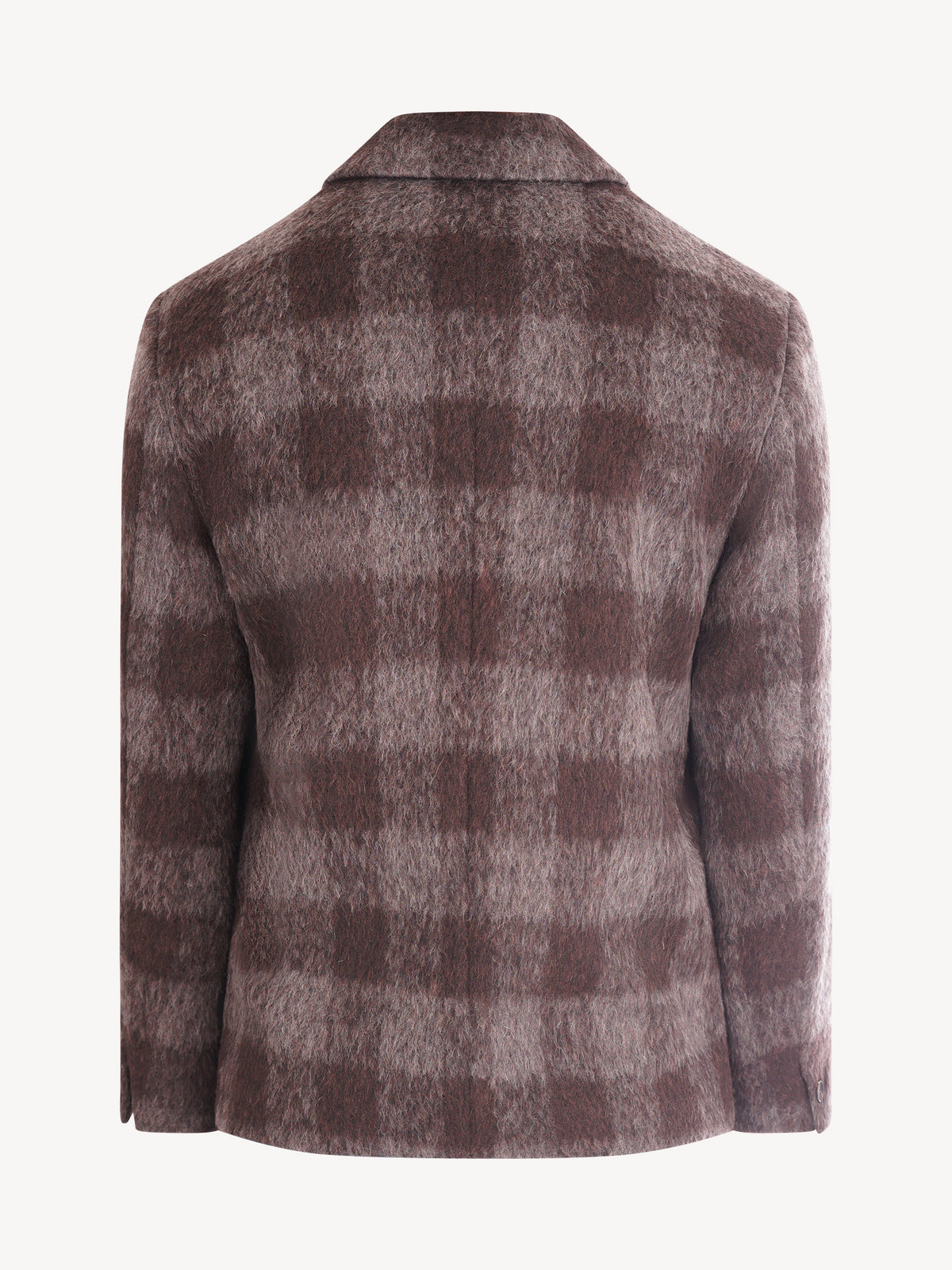 Amaranto Flanellen Geruit Overshirt - Geruit Taupe